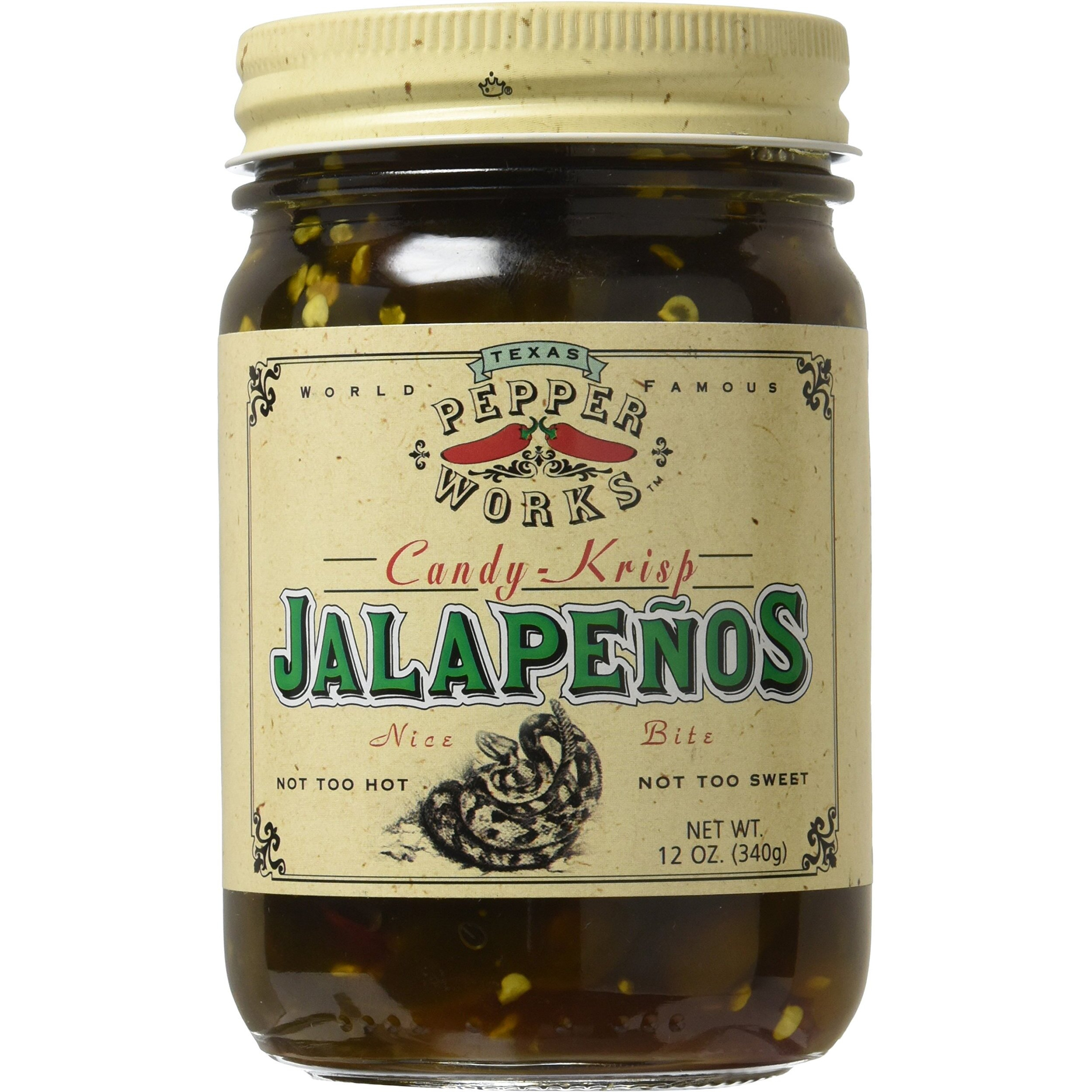 Texas Pepper Works, Candy Krisp Jalapenos, 12 Oz