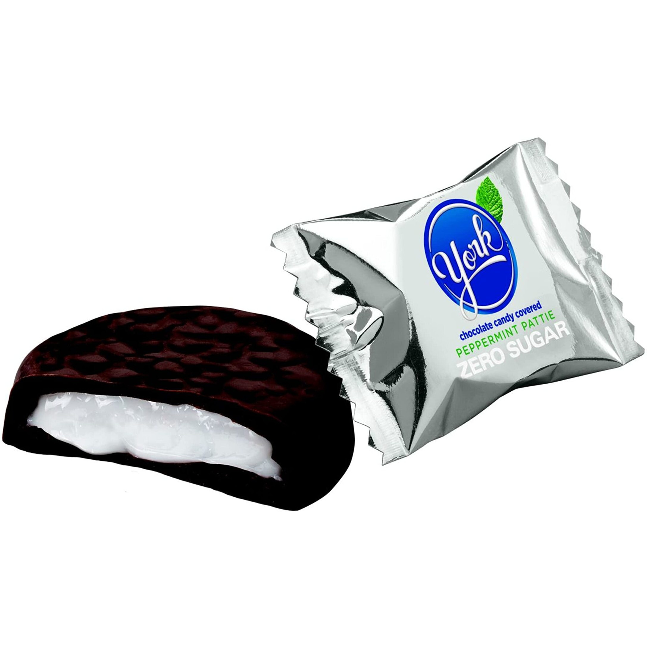York Zero Sugar Chocolate Peppermint Patties, Candy Bags, 3 Oz (12 Count)