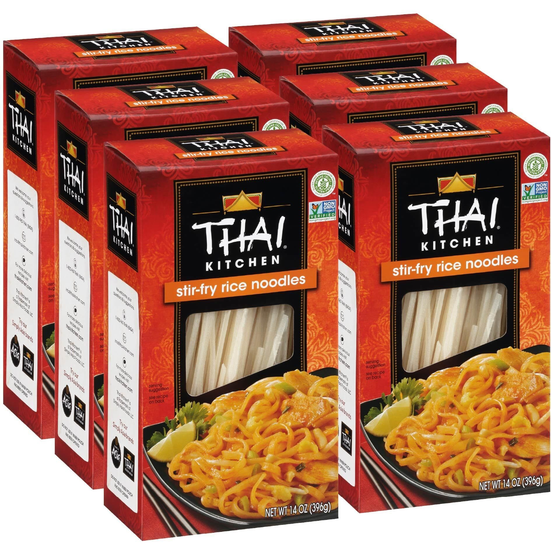 Thai Kitchen Gluten Free Stir Fry Rice Noodles, 14 Oz (Pack Of 6)