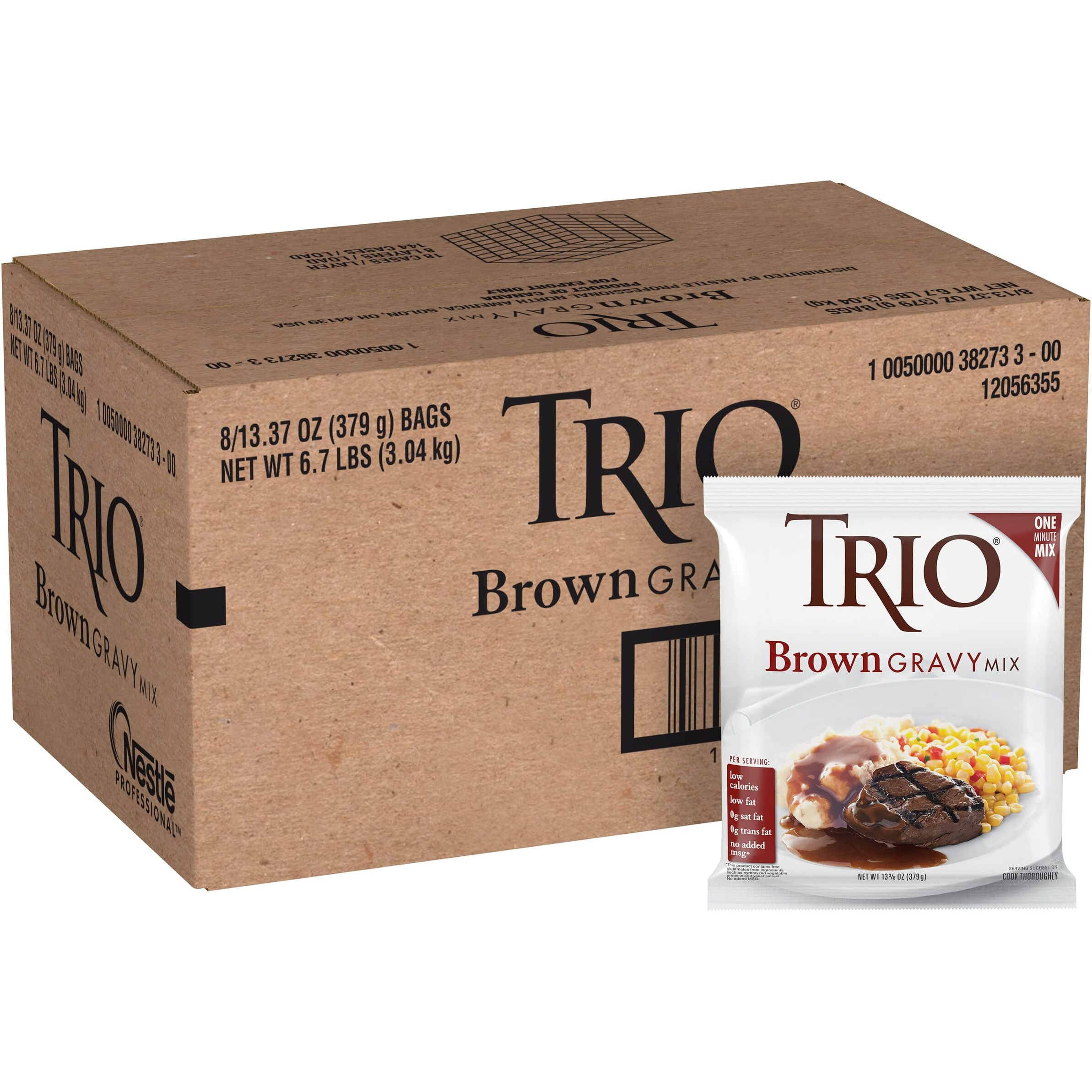 Trio Gravy Mix, Brown Gravy, Holiday Roasts, Dehydrated, Just Add Water, 13.37 Oz Bag