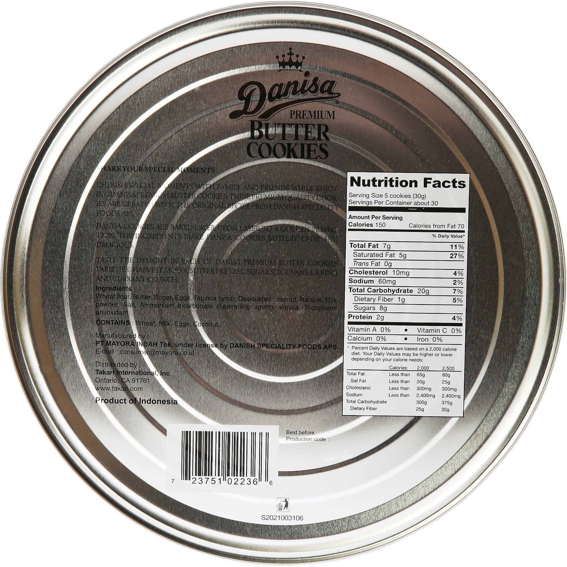 Danisa Butter Cookies In Tin, 32 Oz