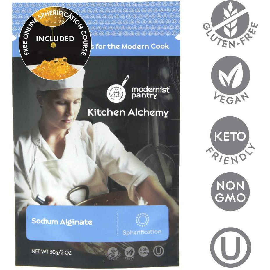 Pure Sodium Alginate (Molecular Gastronomy)  Non-Gmo Vegan Ou Kosher Certified - 50G/2Oz