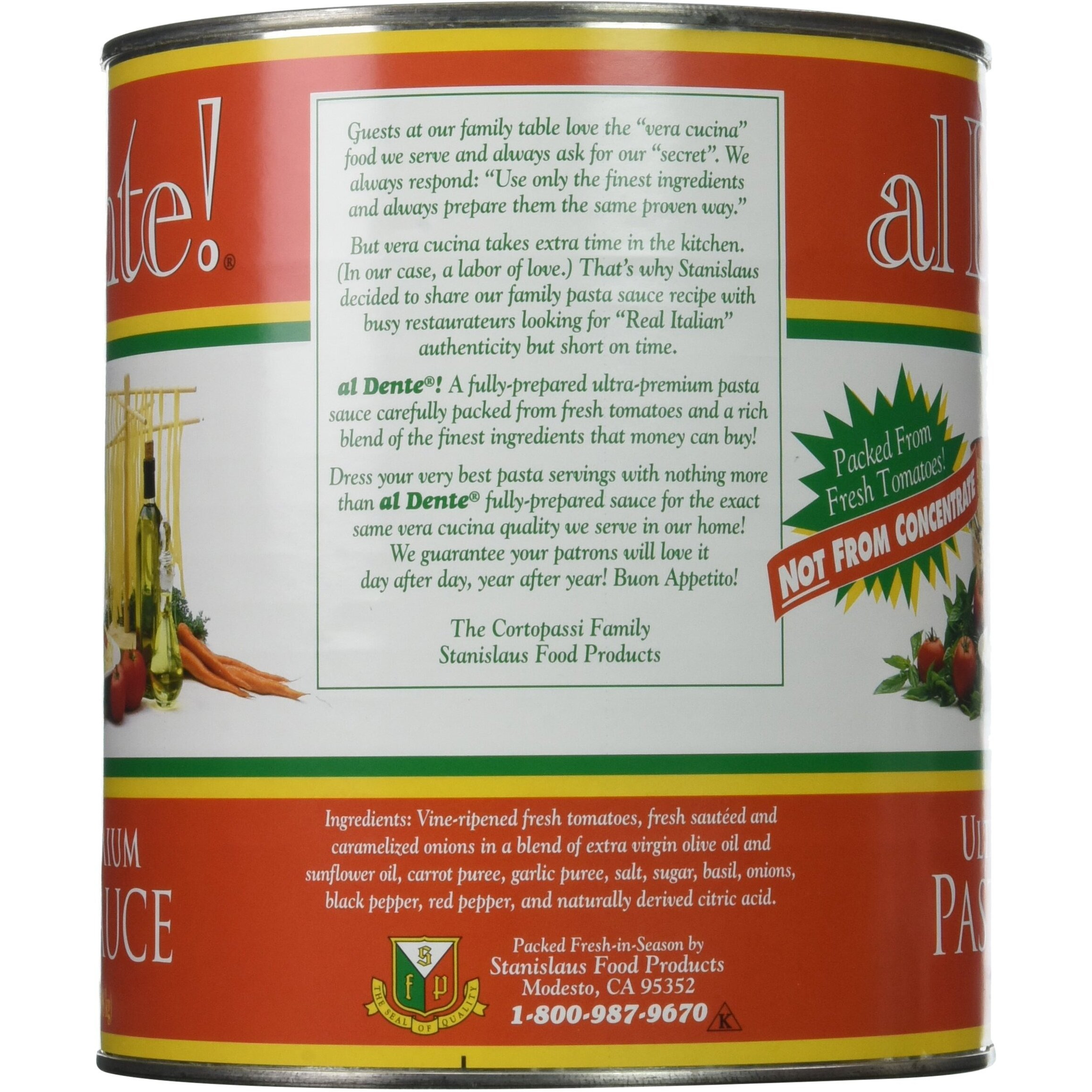 Al Dente Ultra Premium Pasta Sauce, 6-Pound 9-Ounce No. 10 Can