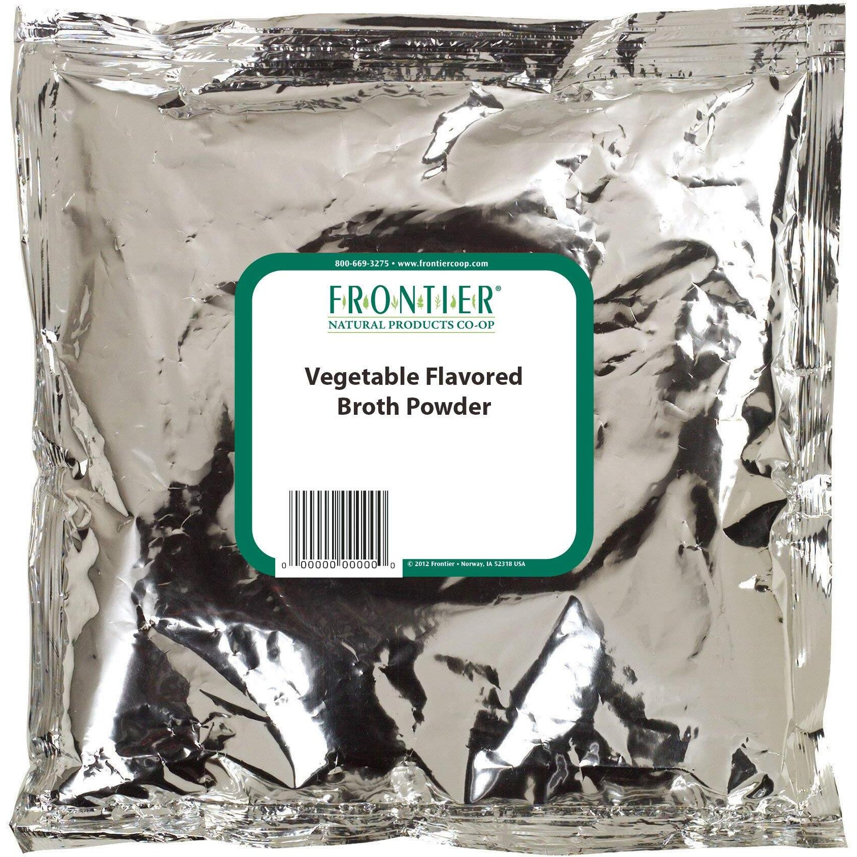 Frontier Co-Op Vegetable Flavored Broth Powder, 1-Pound Bulk, Low Sodium, Onion, Garlic, Carrot, Basil, Turmeric, Celery Seed