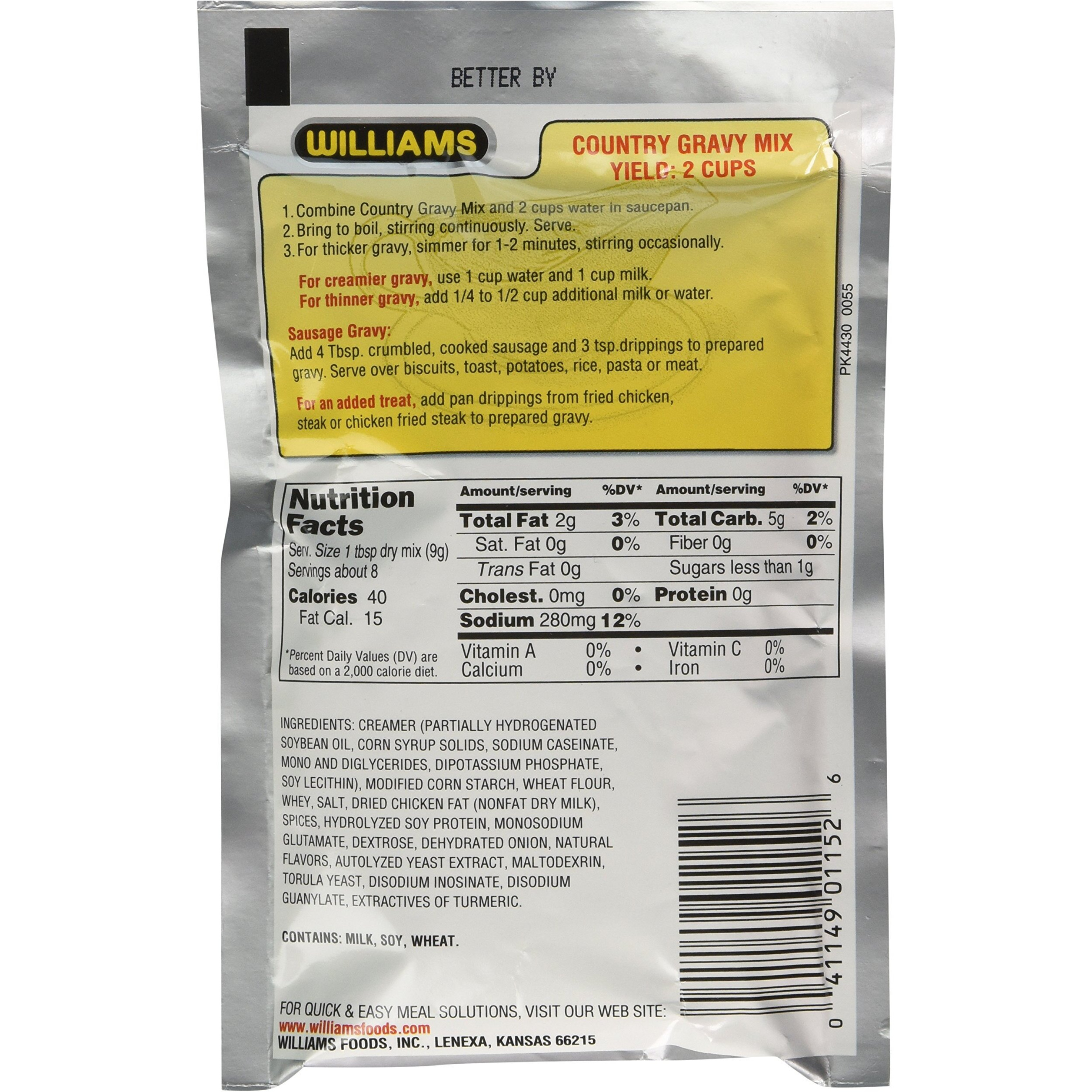 Williams Country Gravy Mix 2 Ounces (Pack Of 12)