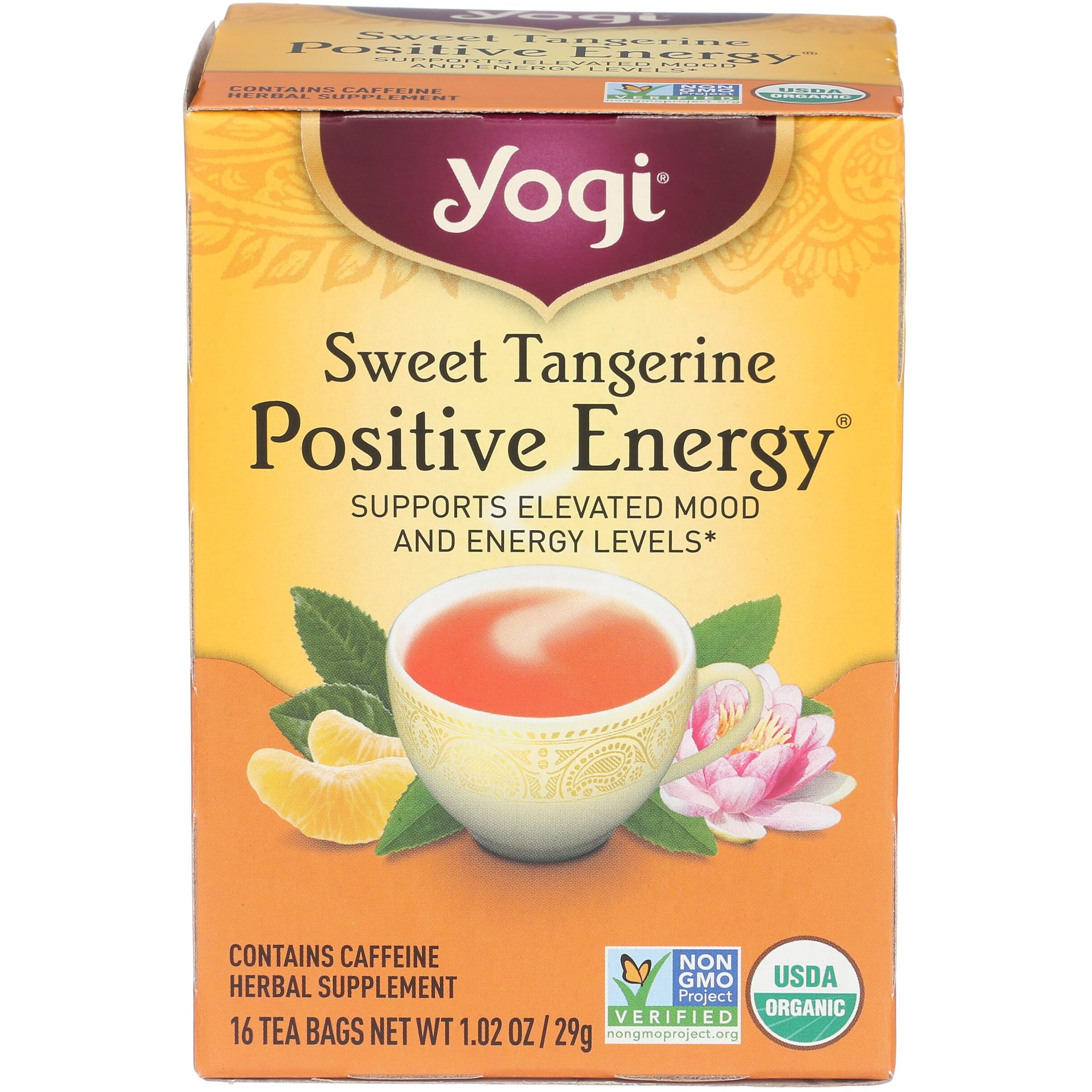 Yogi Sweet Tangerine Positive Energy, 16 Tea Bags, Packaging May Vary (Pack Of 1)