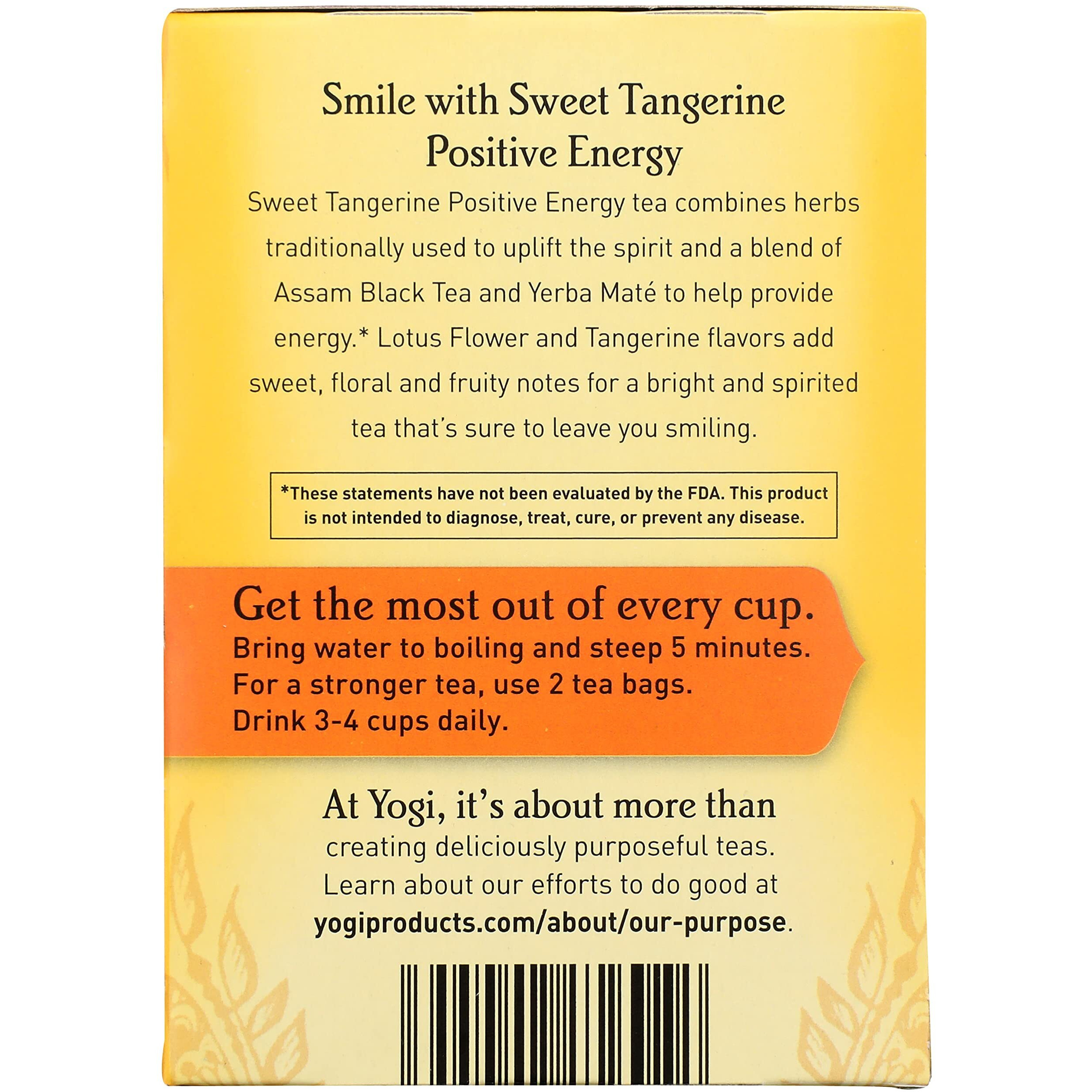 Yogi Sweet Tangerine Positive Energy, 16 Tea Bags, Packaging May Vary (Pack Of 1)