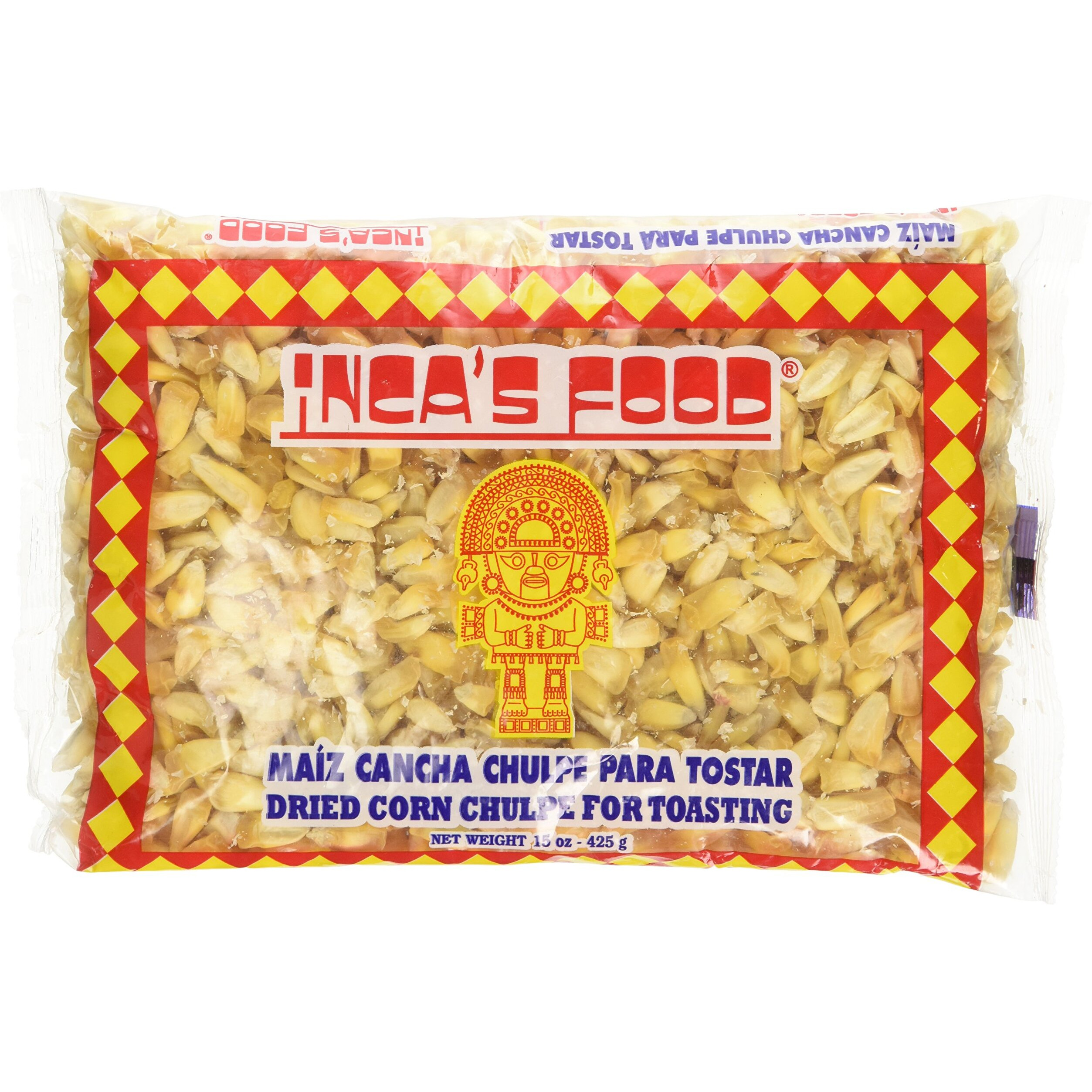 Incas Food Maiz Cancha Chulpe Para Tostar- Dried Corn Chulpe For Toasting - Product Of Peru 15Oz