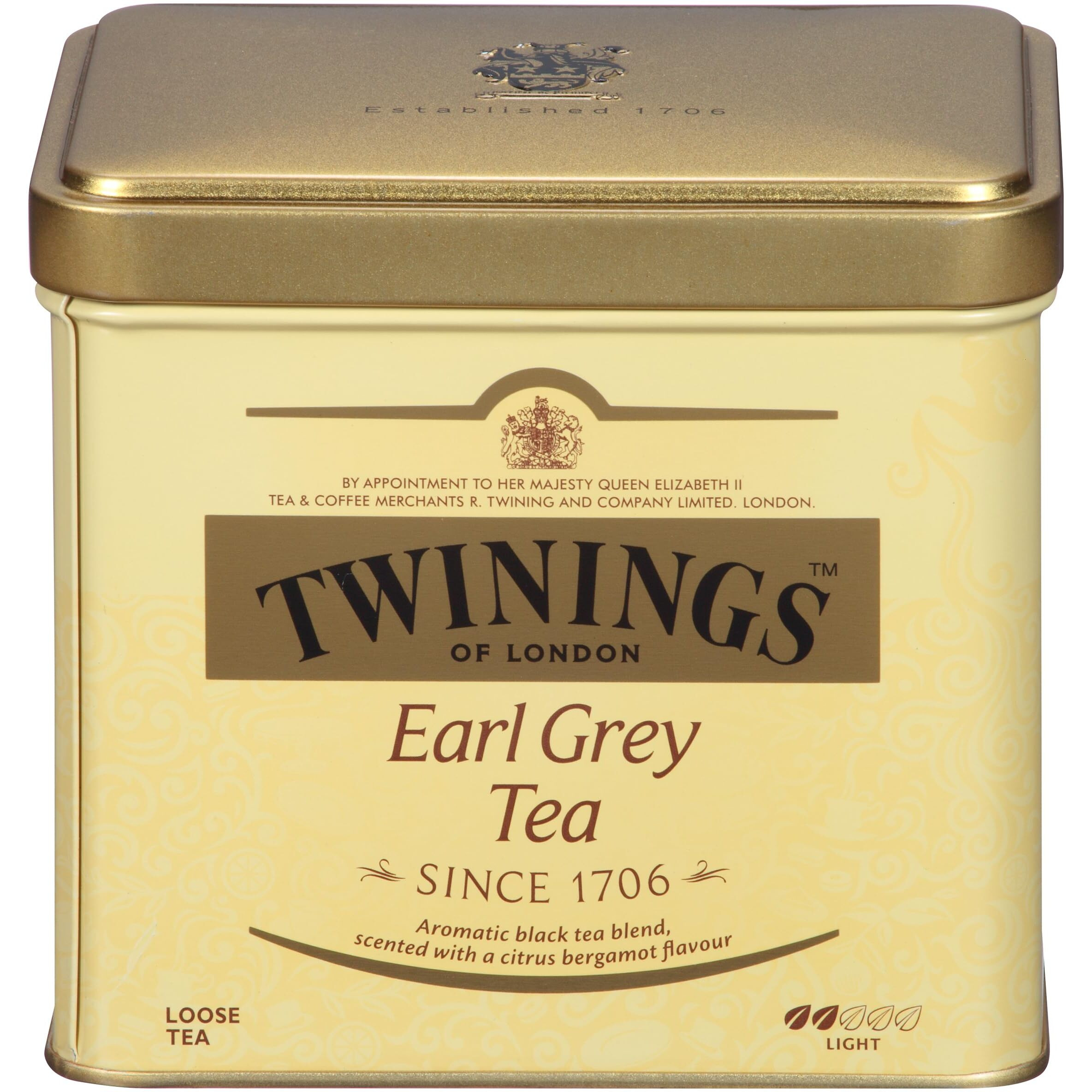 Twinings Earl Grey Loose Black Tea Tins, 7.05 Ounce Tins (Pack Of 6), Flavoured With Citrus And Bergamot, Caffeinated, Enjoy Hot Or Iced