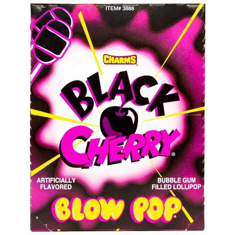 Charms Blow Pops, Black Cherry Flavor, 48-Count Box 3888 (Pack Of 1)