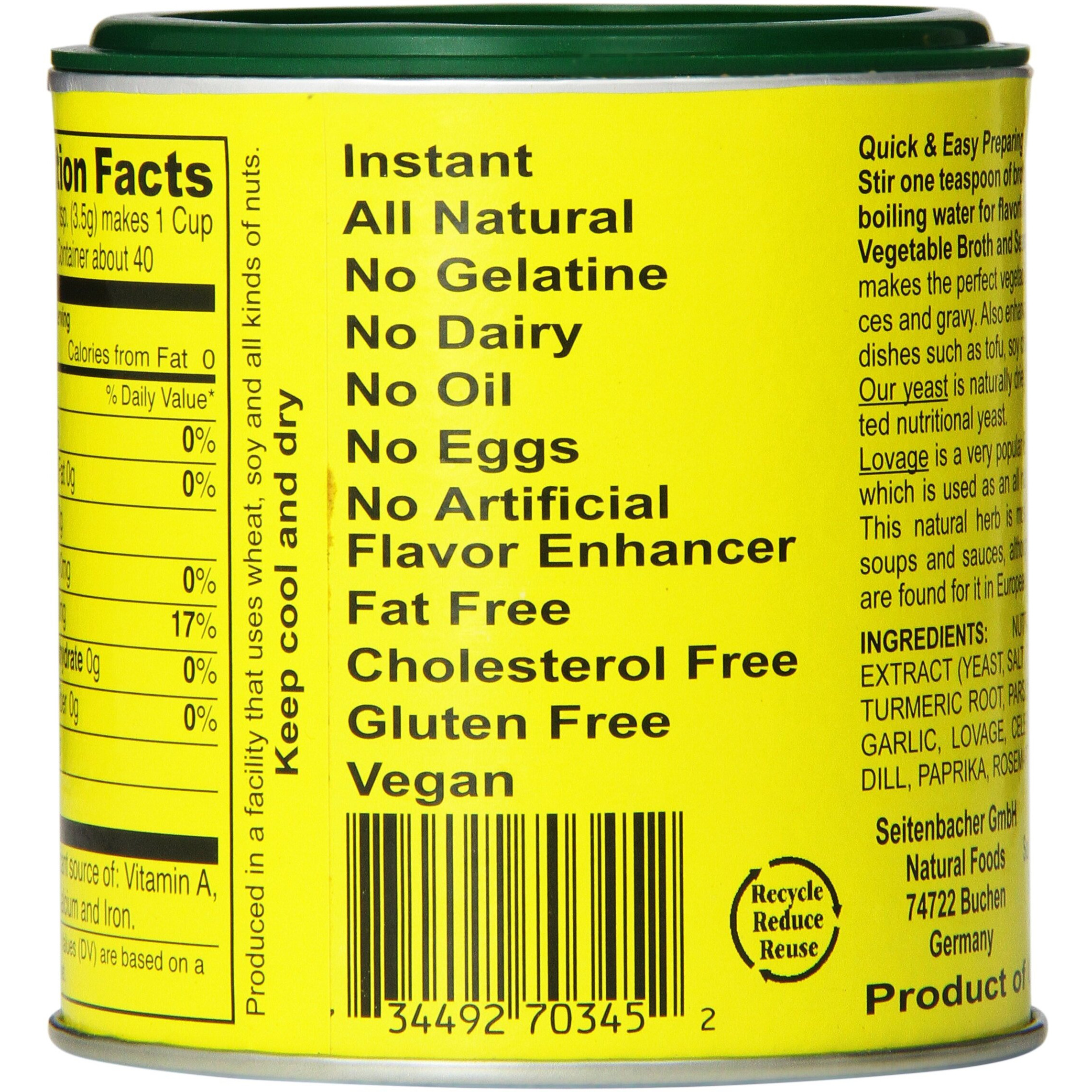 Seitenbacher Vegetarian Vegetable Broth And Seasoning, 5-Ounce Cans (Pack Of 6)