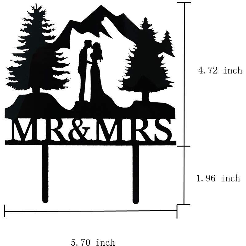 Mountain Wedding Cake Topper, Outdoors Wedding Cake Topper, Mr & Mrs Kiss Cake Topper, Hiking Wedding Cake Topper, Forest Theme Cake Topper, Mountain Cake Topper
