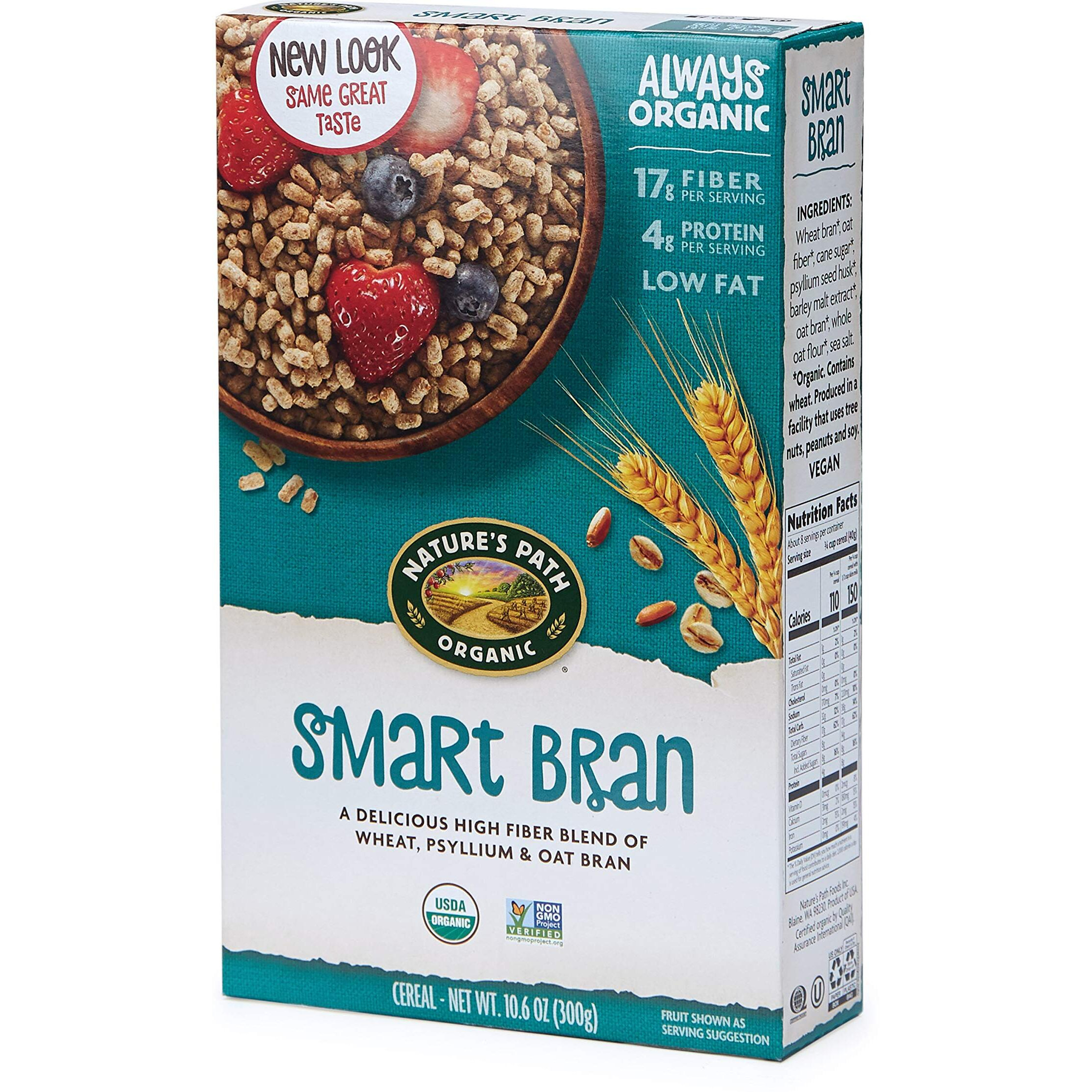 Nature's Path Organic Smart Bran Cereal, 10.6 Ounce (Pack Of 6), Non-Gmo, 17G Fiber, 4G Protein