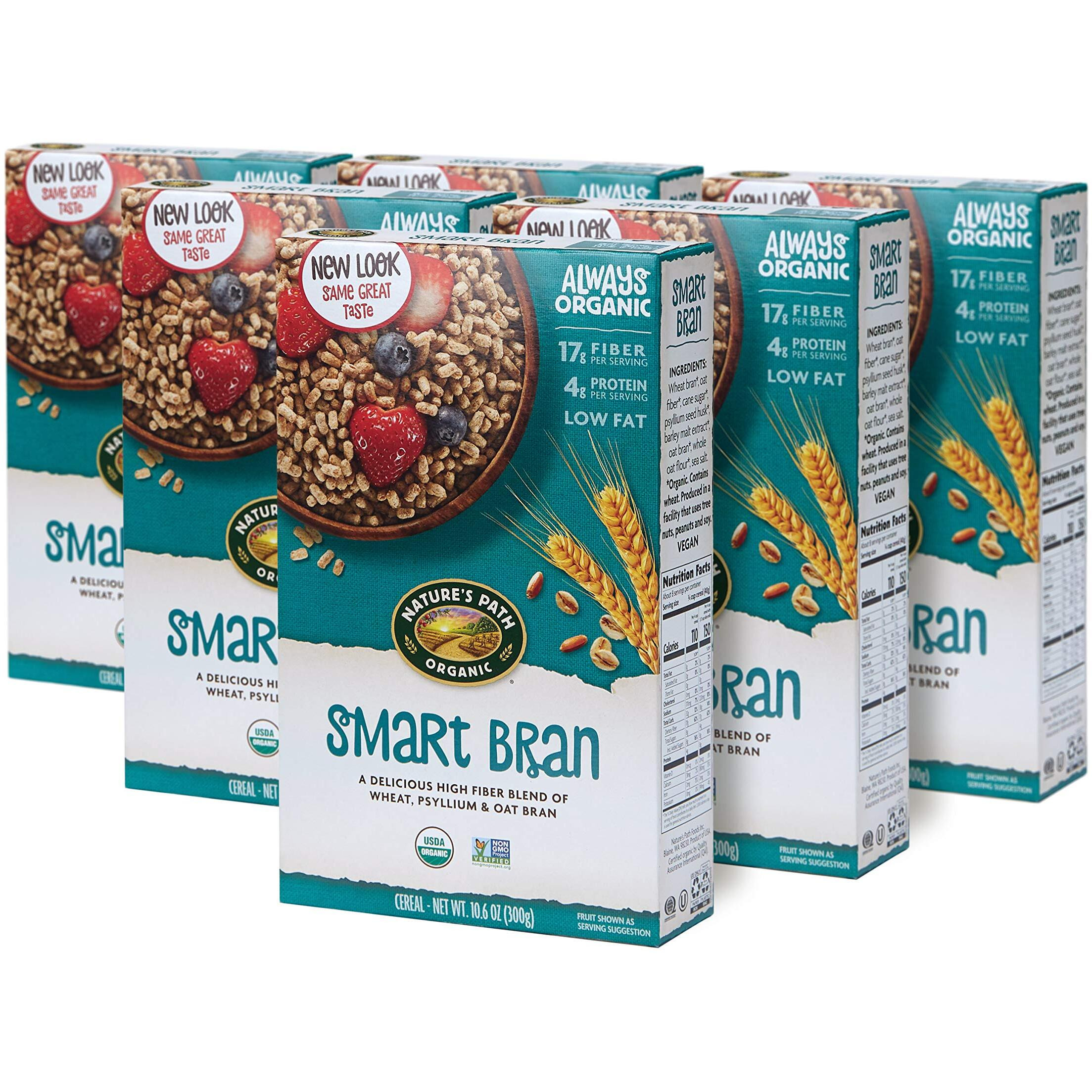Nature's Path Organic Smart Bran Cereal, 10.6 Ounce (Pack Of 6), Non-Gmo, 17G Fiber, 4G Protein