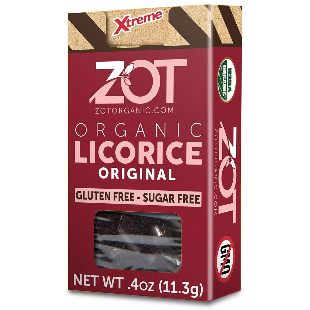 Zot 100% Organic Licorice, Original, 0.4 Ounce (Pack Of 6), Dark Brown, Black, (Kkppoa25607)