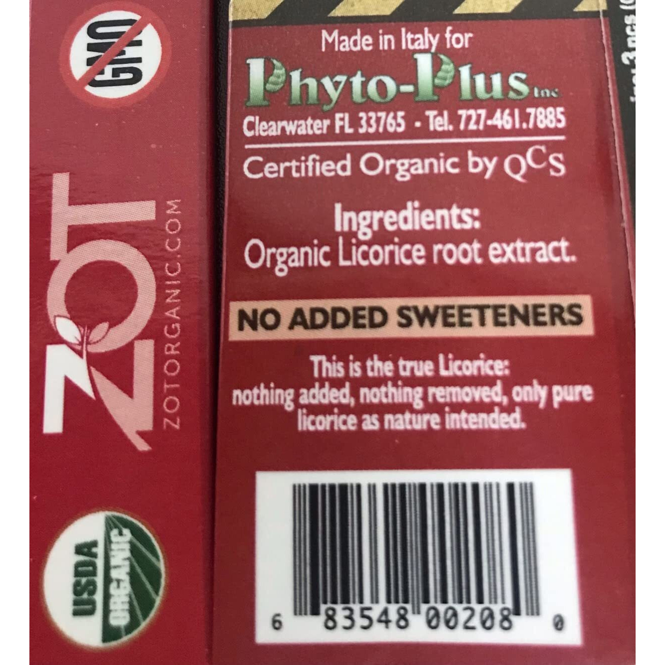 Zot 100% Organic Licorice, Original, 0.4 Ounce (Pack Of 6), Dark Brown, Black, (Kkppoa25607)