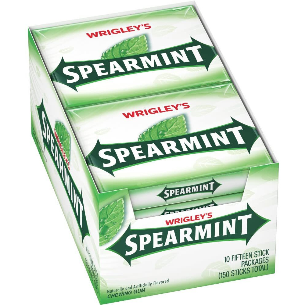 Wrigley's Spearmint Chewing Gum Bulk Pack, 15 Stick (Pack Of 10)