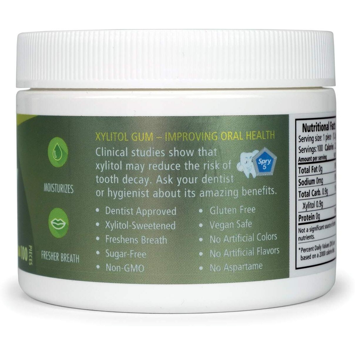 Spry Greent Tea Gum Xlear 100 Gum