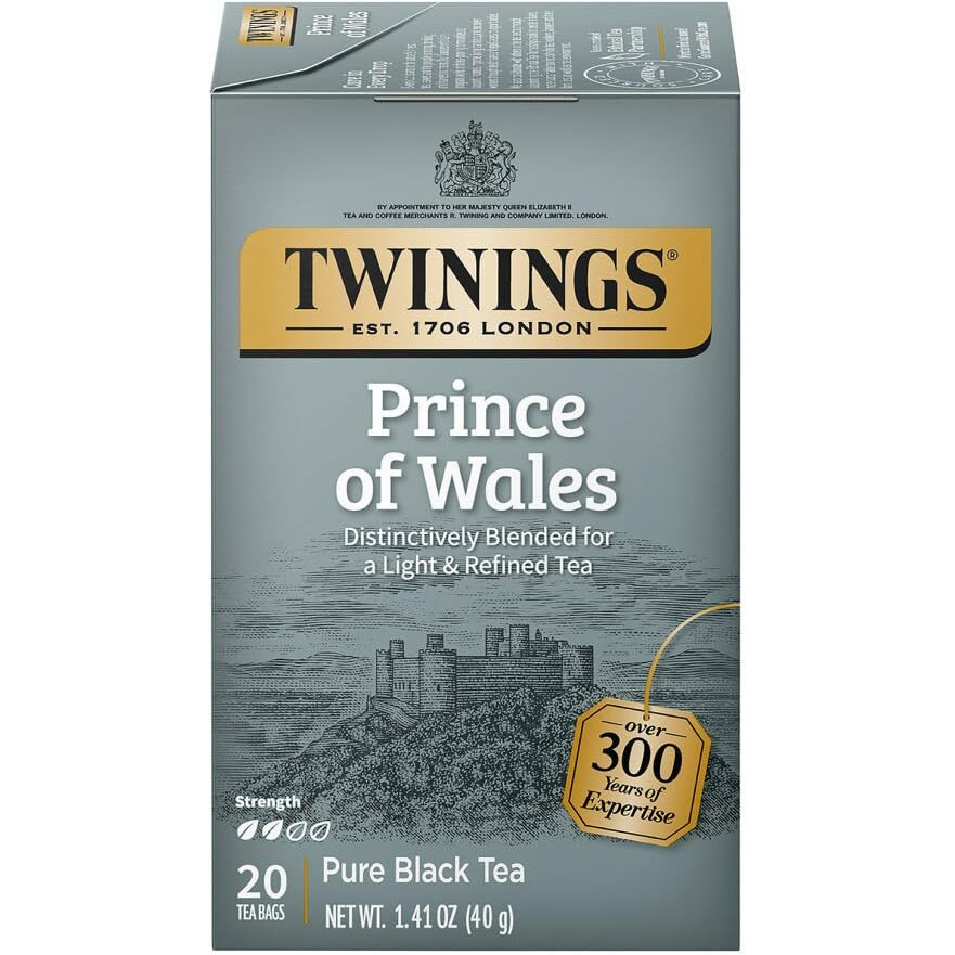 Twinings Prince Of Wales Tea - Classic, Mellow Caffeinated Black Tea Bags Individually Wrapped, 20 Count
