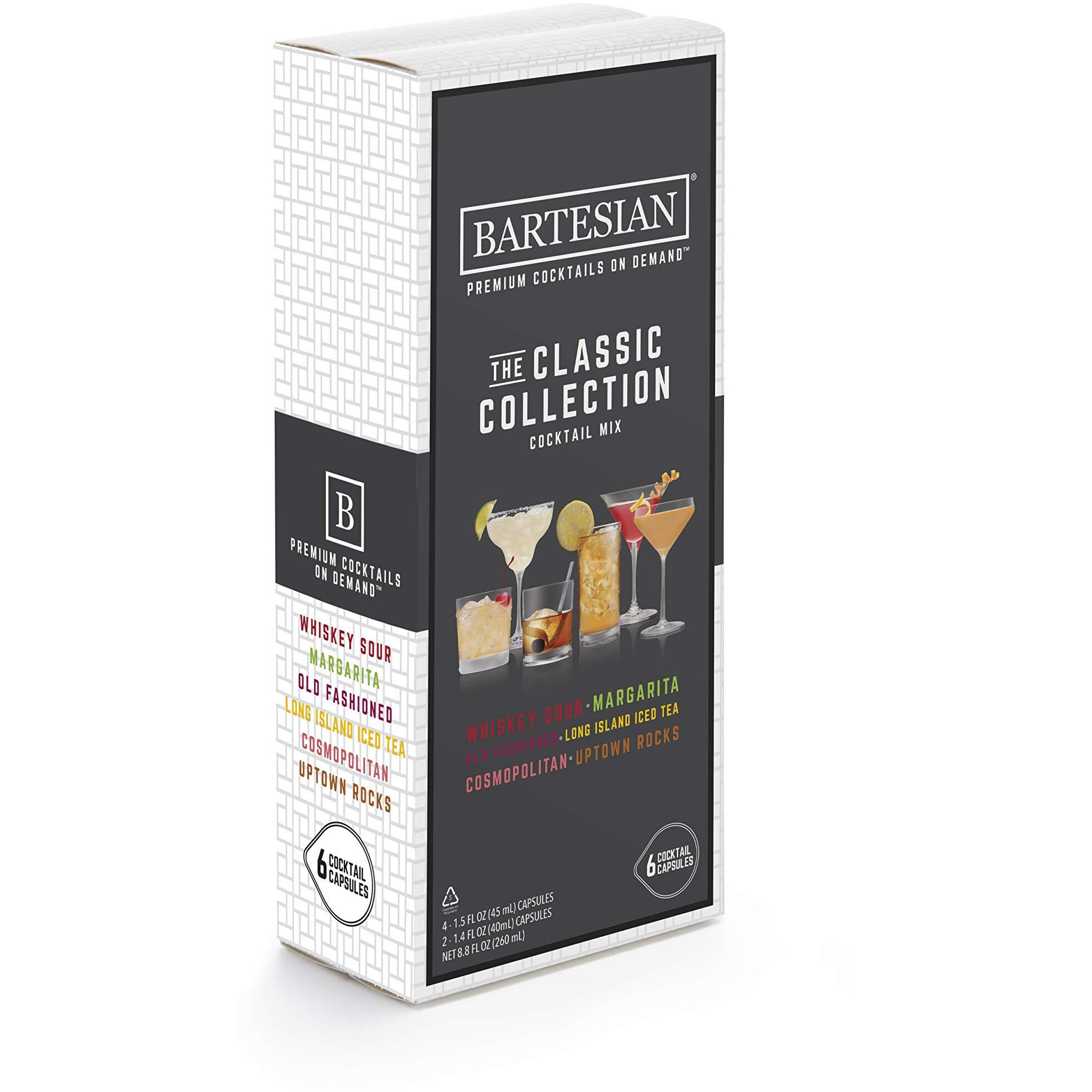Bartesian The Classic Collection Cocktail Mixer Capsules, Variety Pack Of 6 , For Bartesian Premium Cocktail Maker (55350)