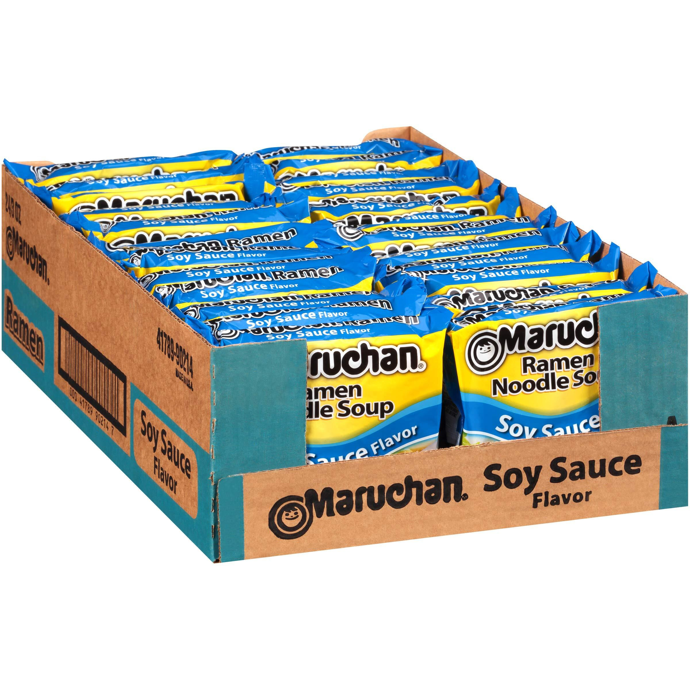 Maruchan Ramen Soy Sauce, Instant Ramen Noodles, Ready To Eat Meals, 3 Oz, 24 Count