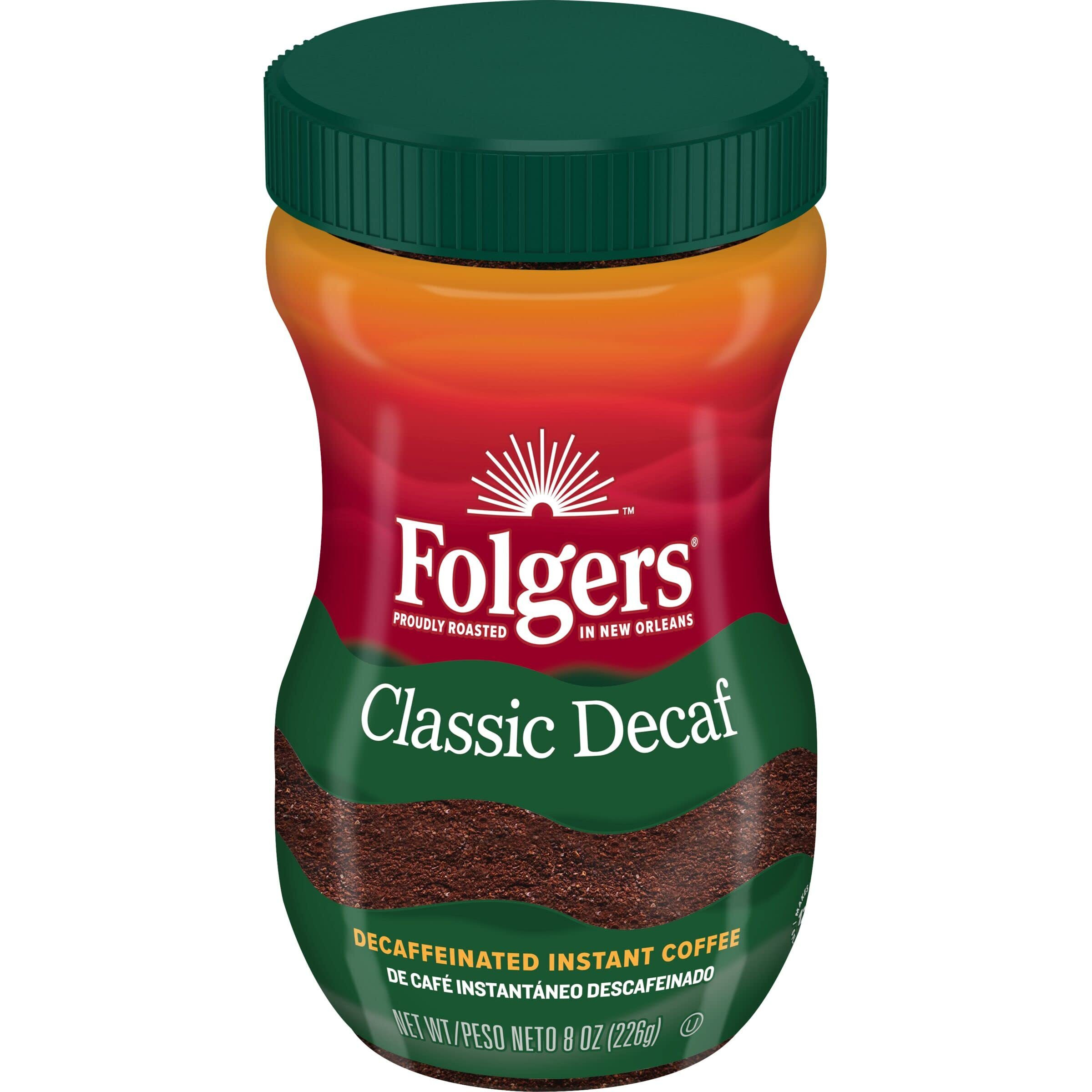 Folgers Classic Decaf Instant Coffee, 8 Ounce