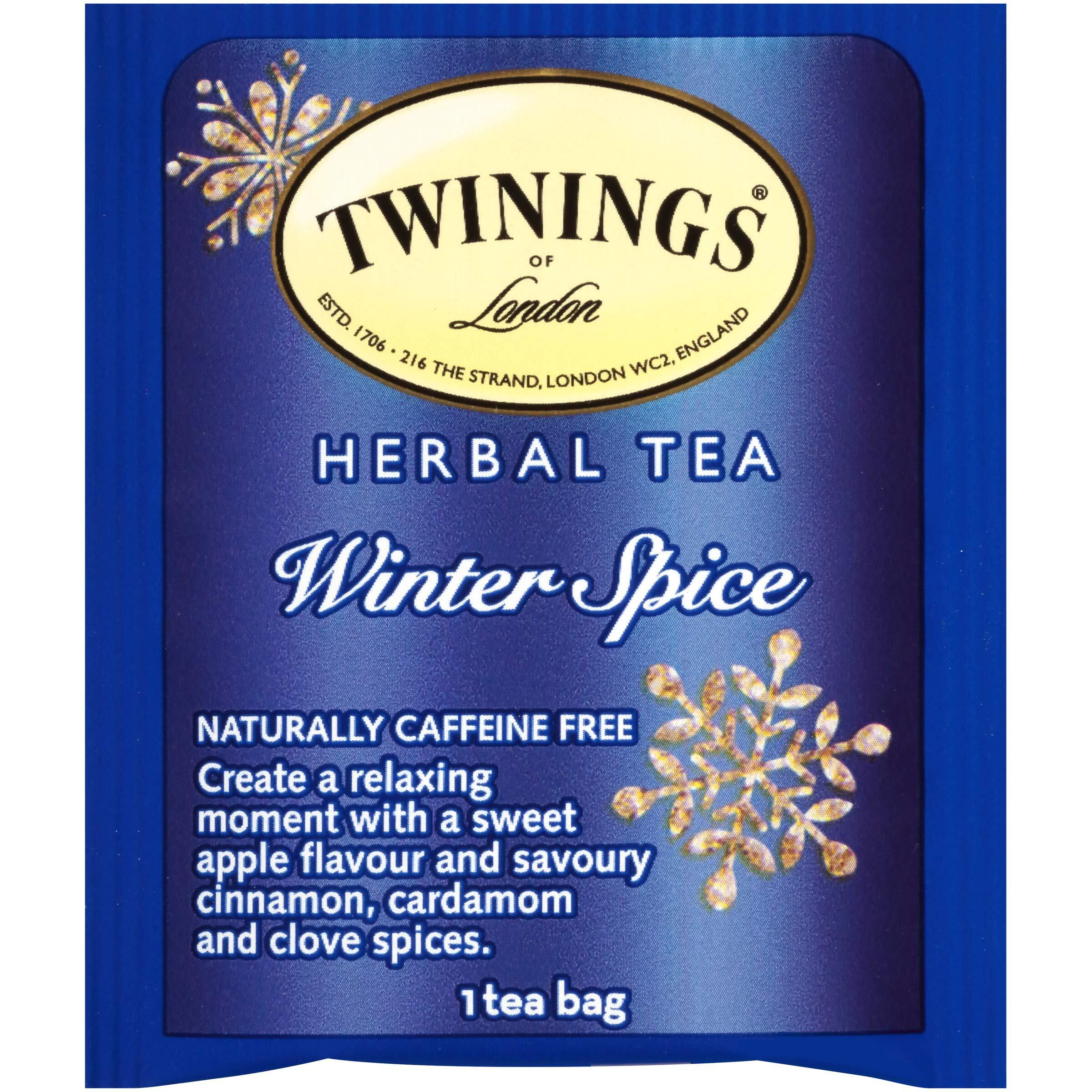 Twinings Winter Spice Herbal Tea, 20 Count (Pack Of 6), Individually Wrapped, Camomile, Apple, Cinnamon & Clove, Caffeine Free, Enjoy Hot Or Iced