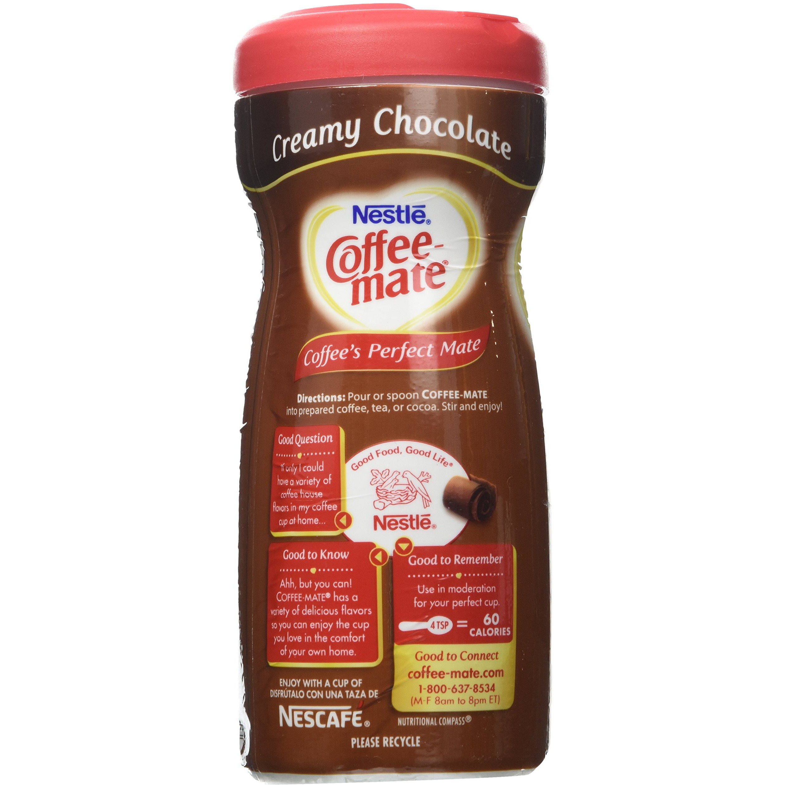 Coffee-Mate, Creamy Chocolate Powdered Coffee Creamer, 15-Ounce Canister (Pack Of 3)