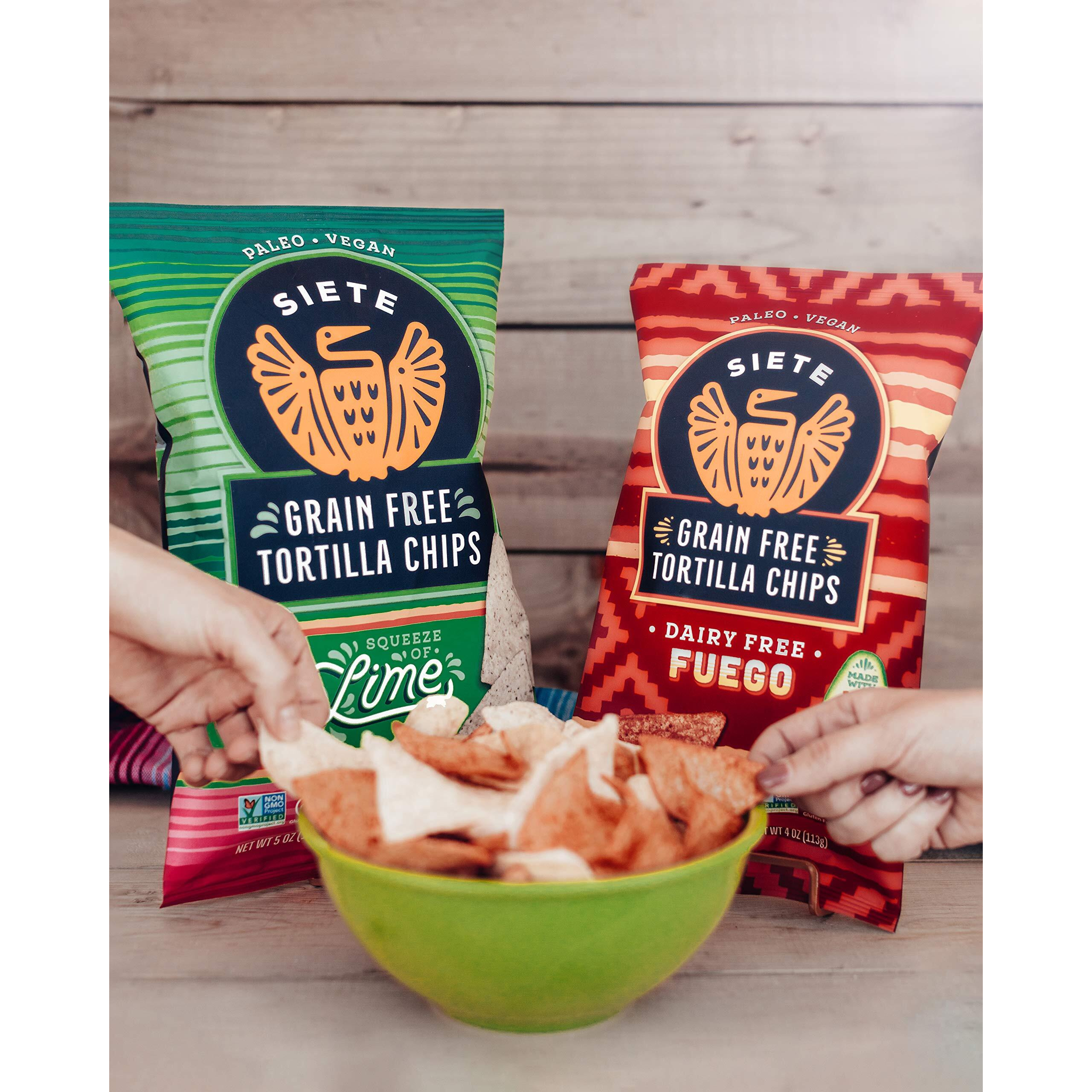 Siete Lime Grain Free Tortilla Chips, 5 Oz Bags (1 Pack)