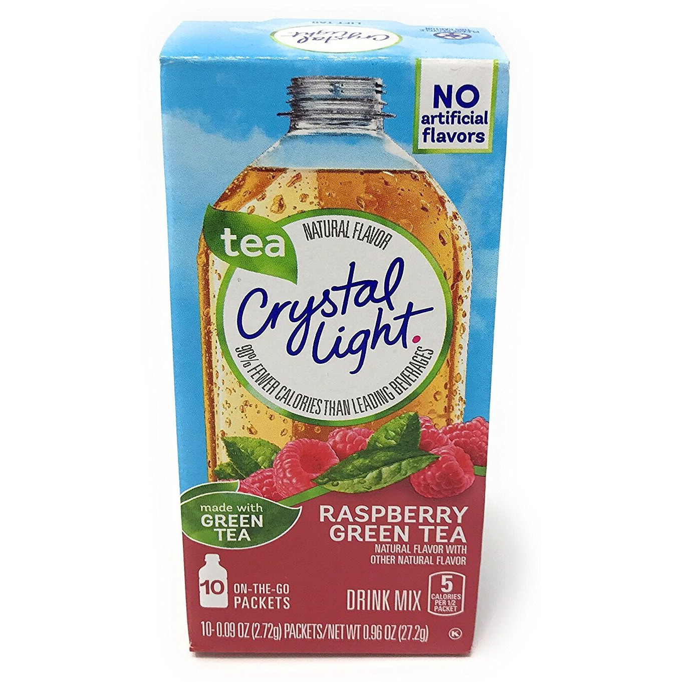Crystal Light On The Go Raspberry Green Tea, 10-Packet Box (Pack Of 4)