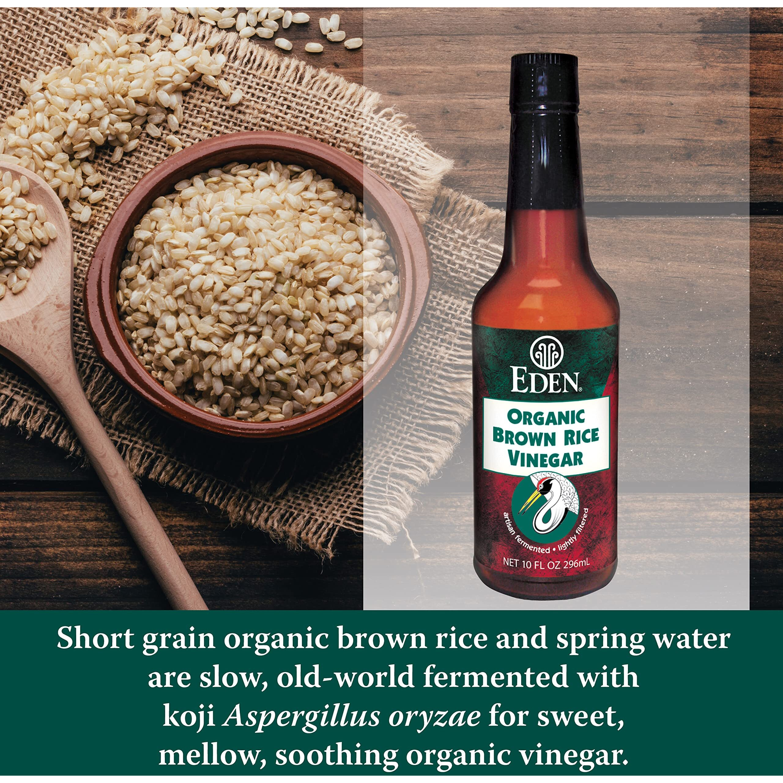 Eden Organic Brown Rice Vinegar, 10 Fl Oz Amber Glass, Imported