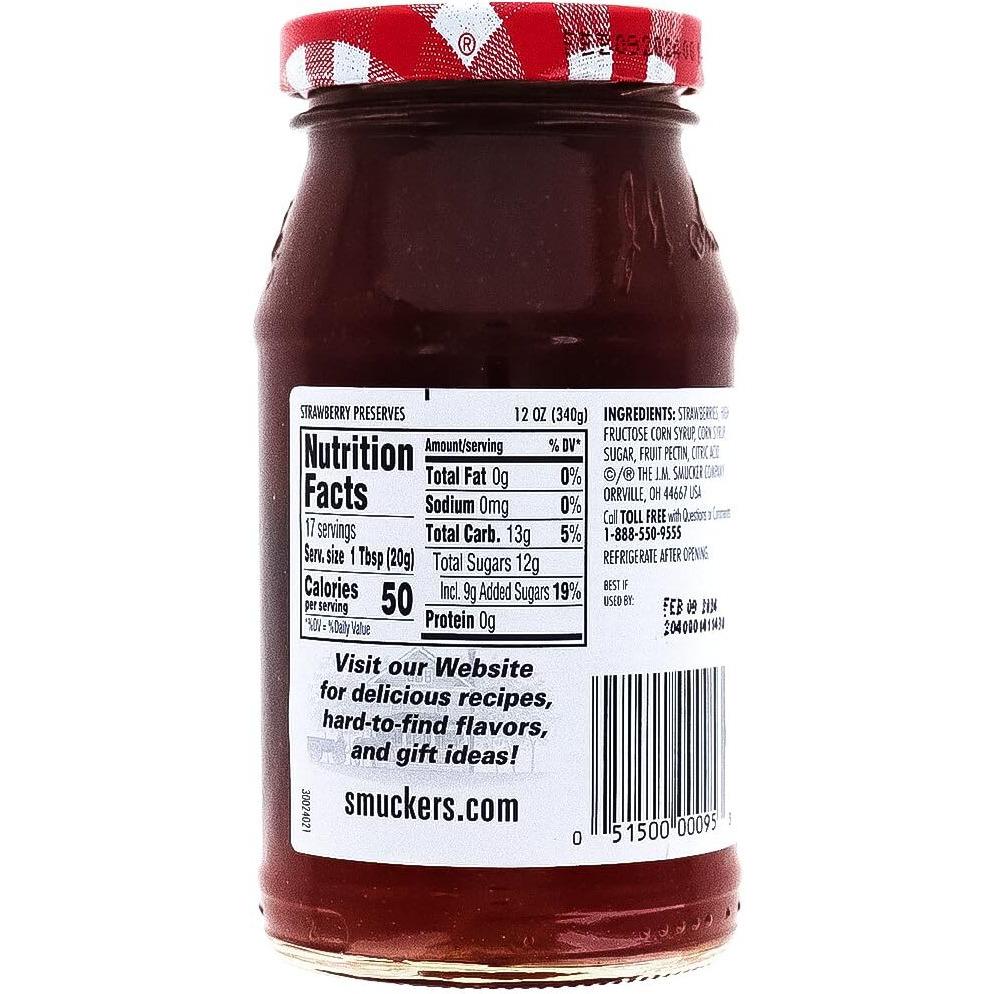Smucker's Preserves, Strawberry, 12 Oz
