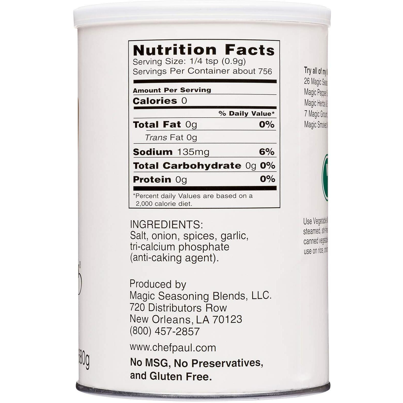 Chef Paul Prudhomme's Magic Seasoning Blends ~ Vegetable Magic, 24-Ounce Canister