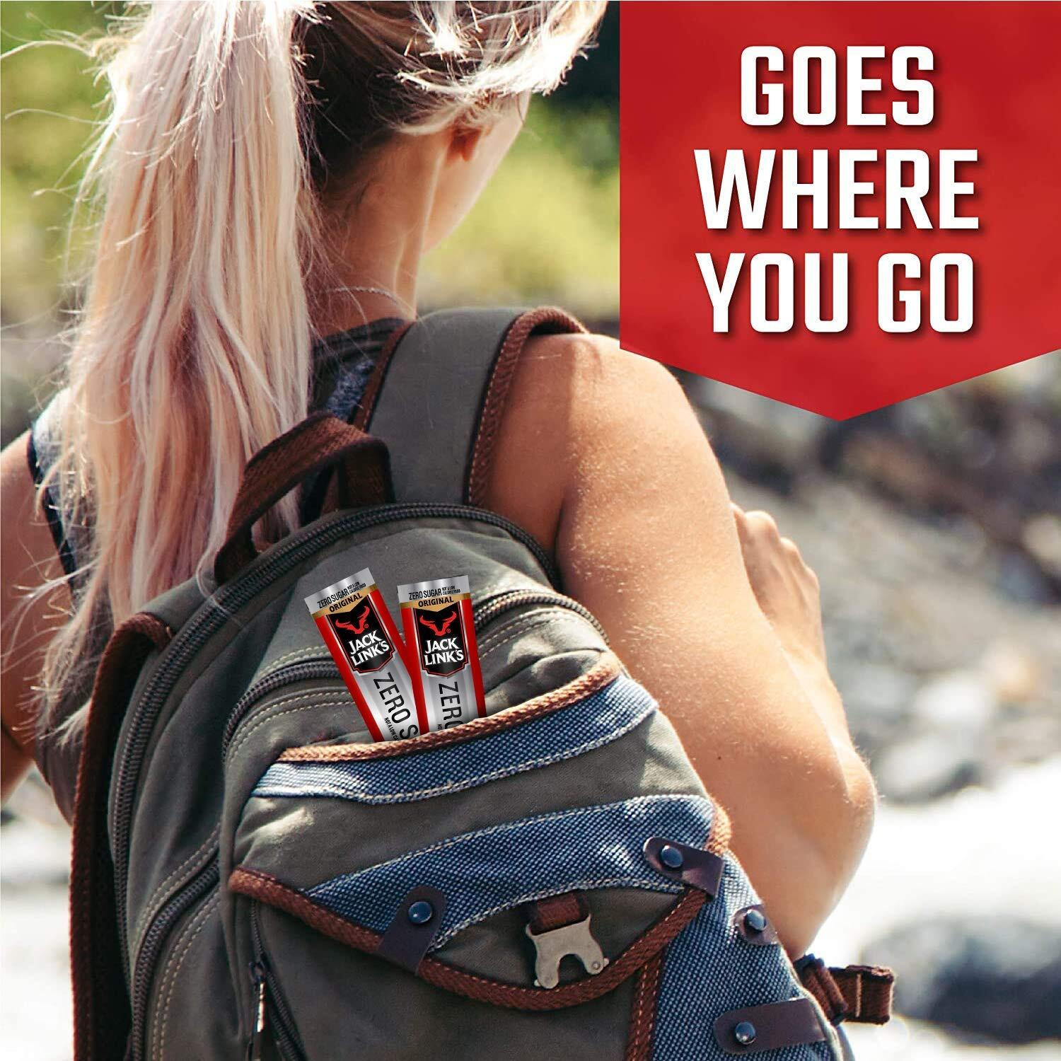 Jack Link's Beef Sticks, Zero Sugar, Original - Protein Snack, Meat Stick With 6G Of Protein, Made With 100% Beef, No Added Msg - 0.92 Oz (Pack Of 20)