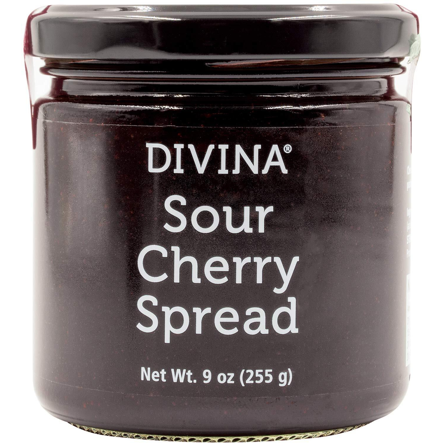Divina Sour Cherry Spread Jam, 9 Ounce