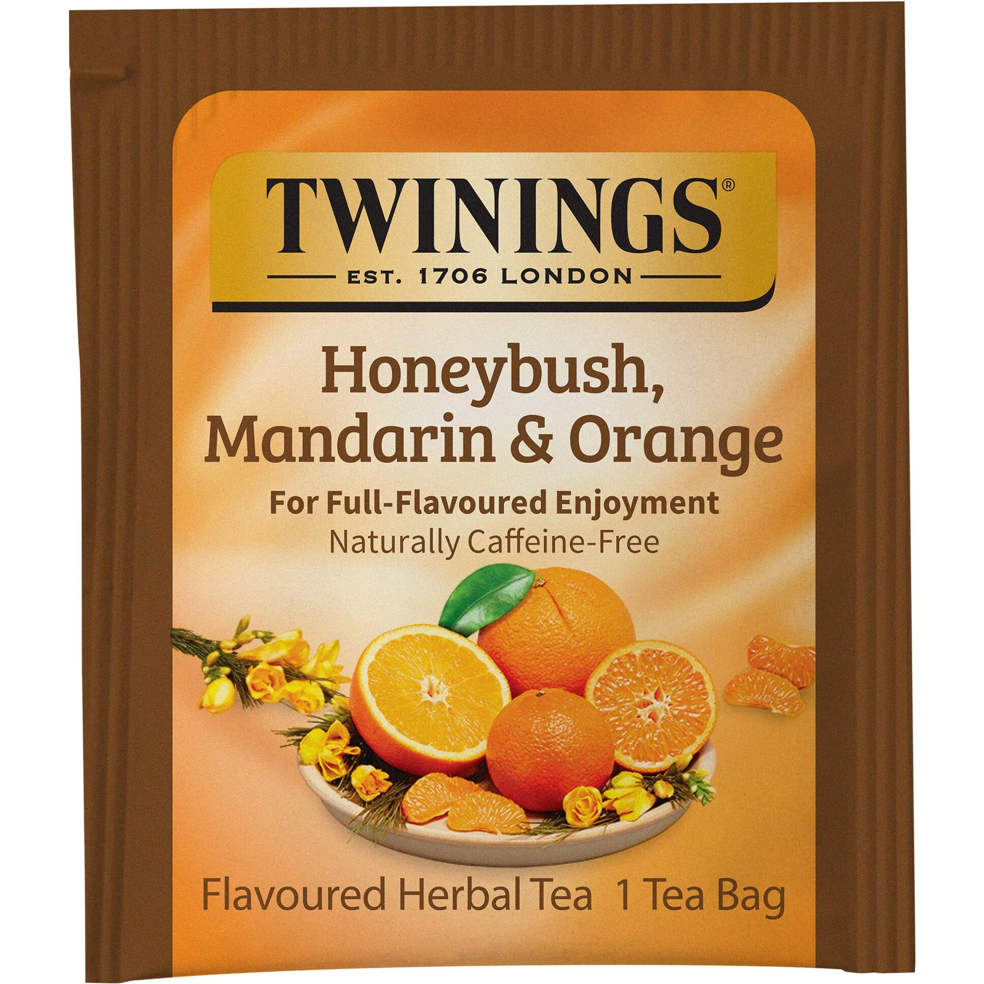 Twinings Honeybush, Mandarin & Orange Herbal Tea, 20 Count (Pack Of 6), Individually Wrapped Tea Bags, Naturally Caffeine Free, Enjoy Hot Or Iced
