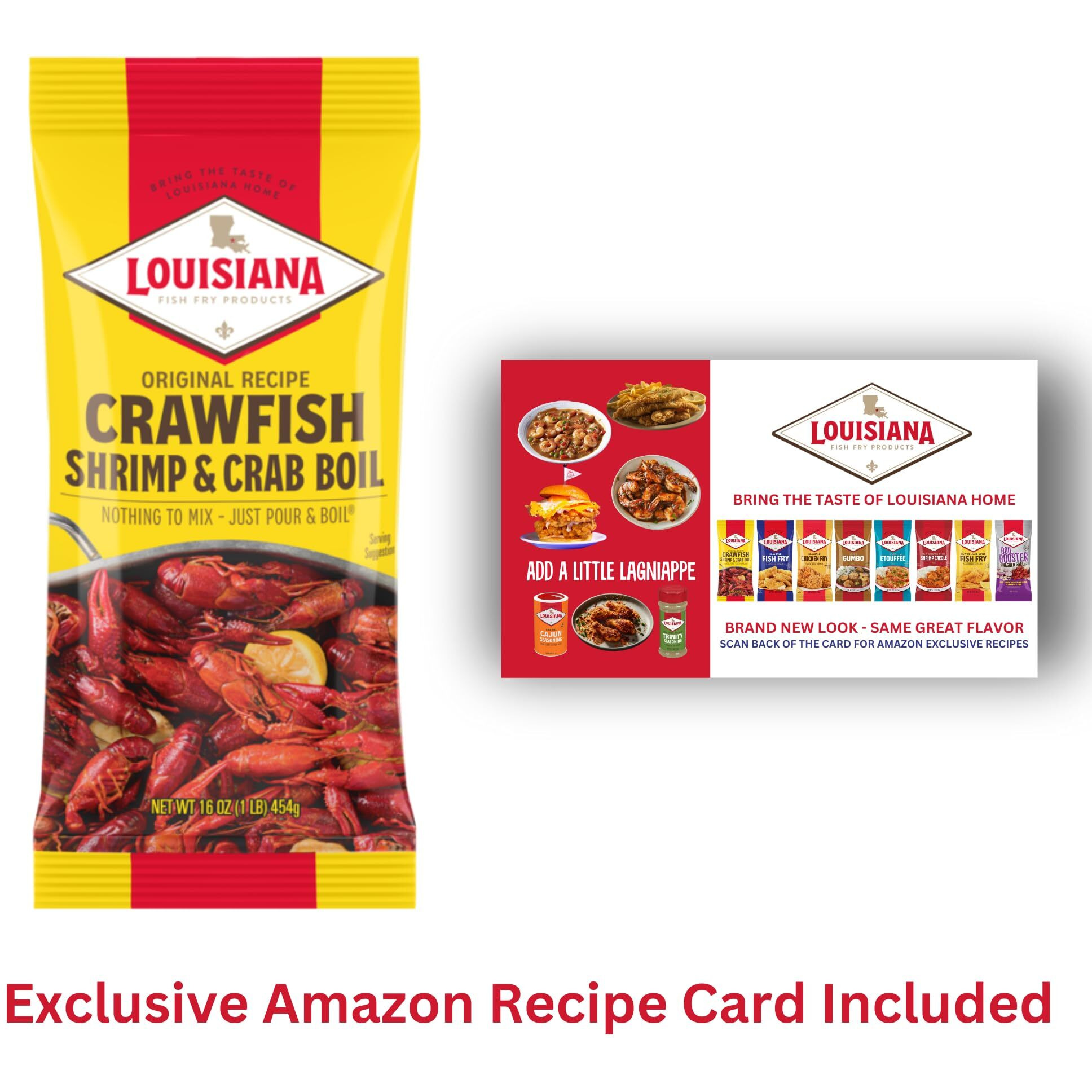 Louisiana Fish Fry Products Crawfish, Shrimp & Crab Boil Seasoning - Spicy & Delicious Seafood Powder Complete Seasoning - Low Salt Cajun Seasoning 16 Oz (Pack Of 4)