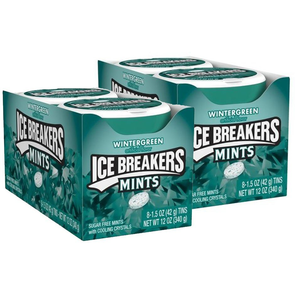 Ice Breakers Mints Wintergreen, Sugar Free, 1.5-Ounce Tins (Pack Of 16)