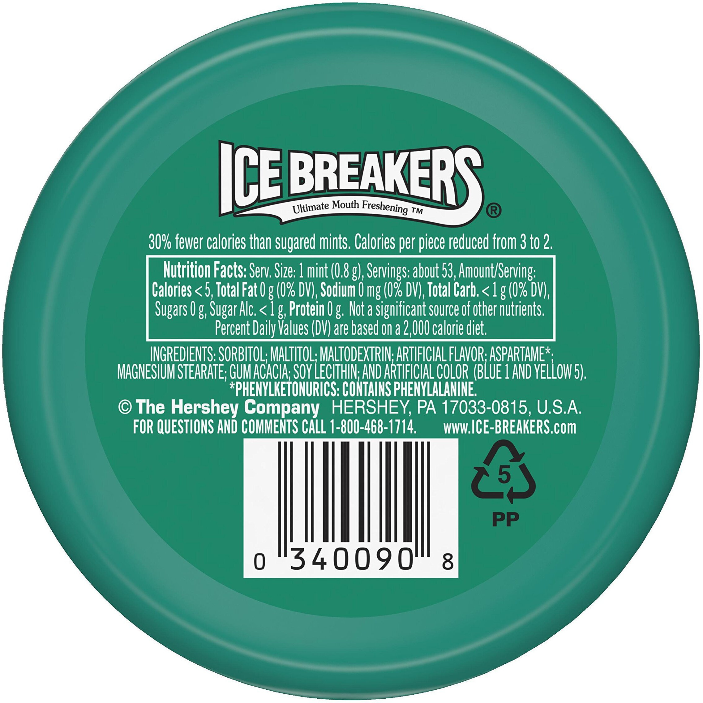 Ice Breakers Mints Wintergreen, Sugar Free, 1.5-Ounce Tins (Pack Of 16)