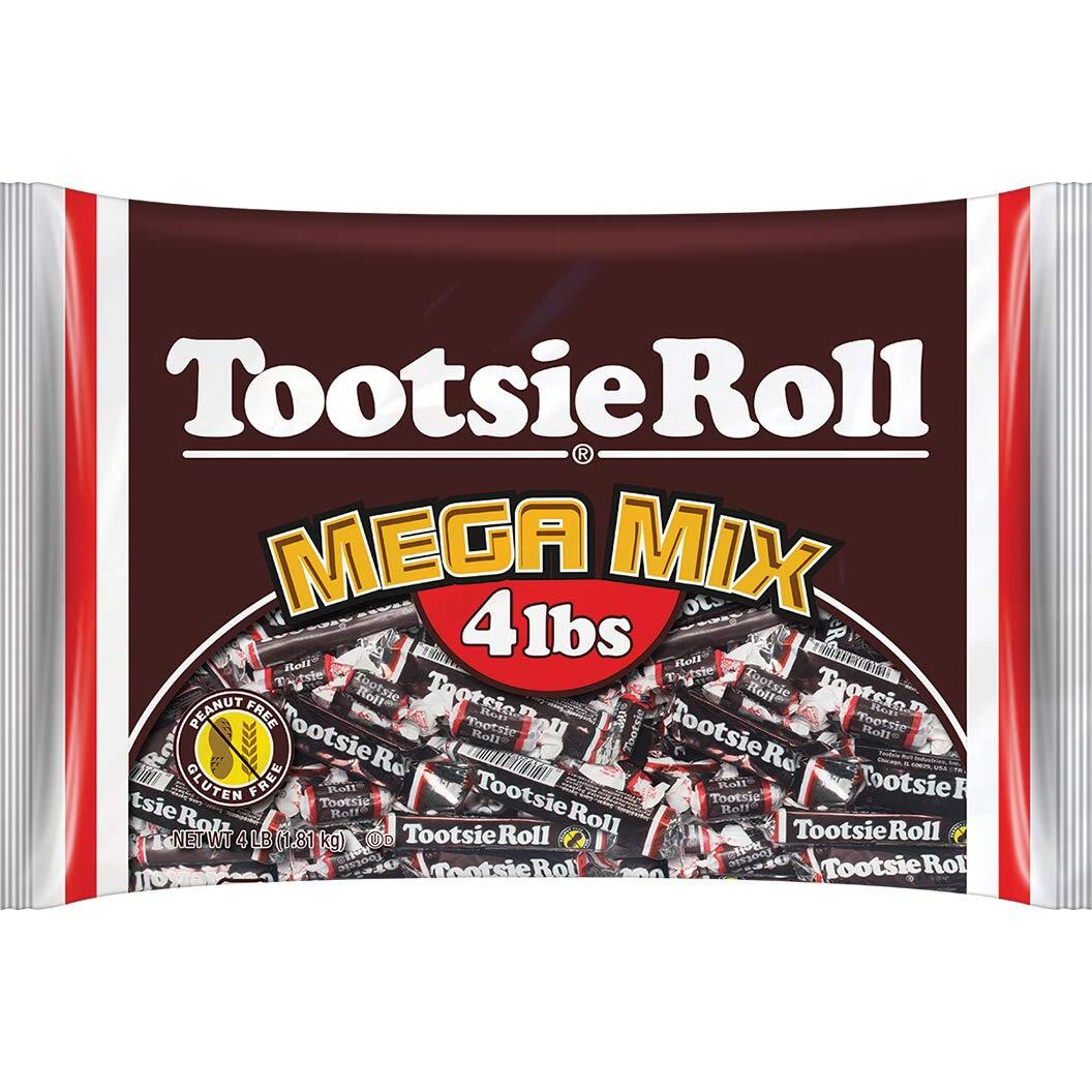 Tootsie Roll Mega Mix, 5 Different Shapes And Sizes Of Classic Chocolatey Tootsie Rolls - 4 Pound Bag