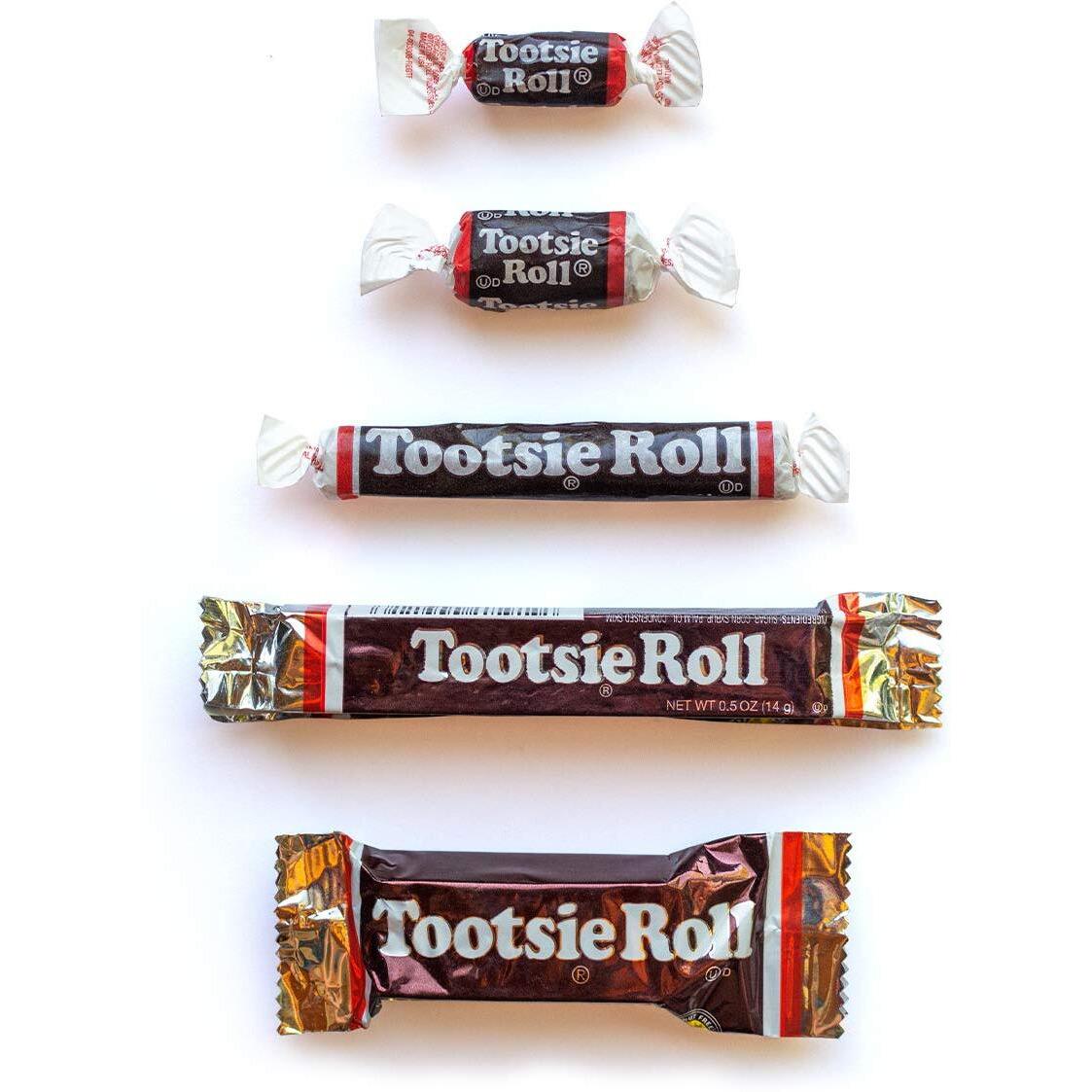 Tootsie Roll Mega Mix, 5 Different Shapes And Sizes Of Classic Chocolatey Tootsie Rolls - 4 Pound Bag