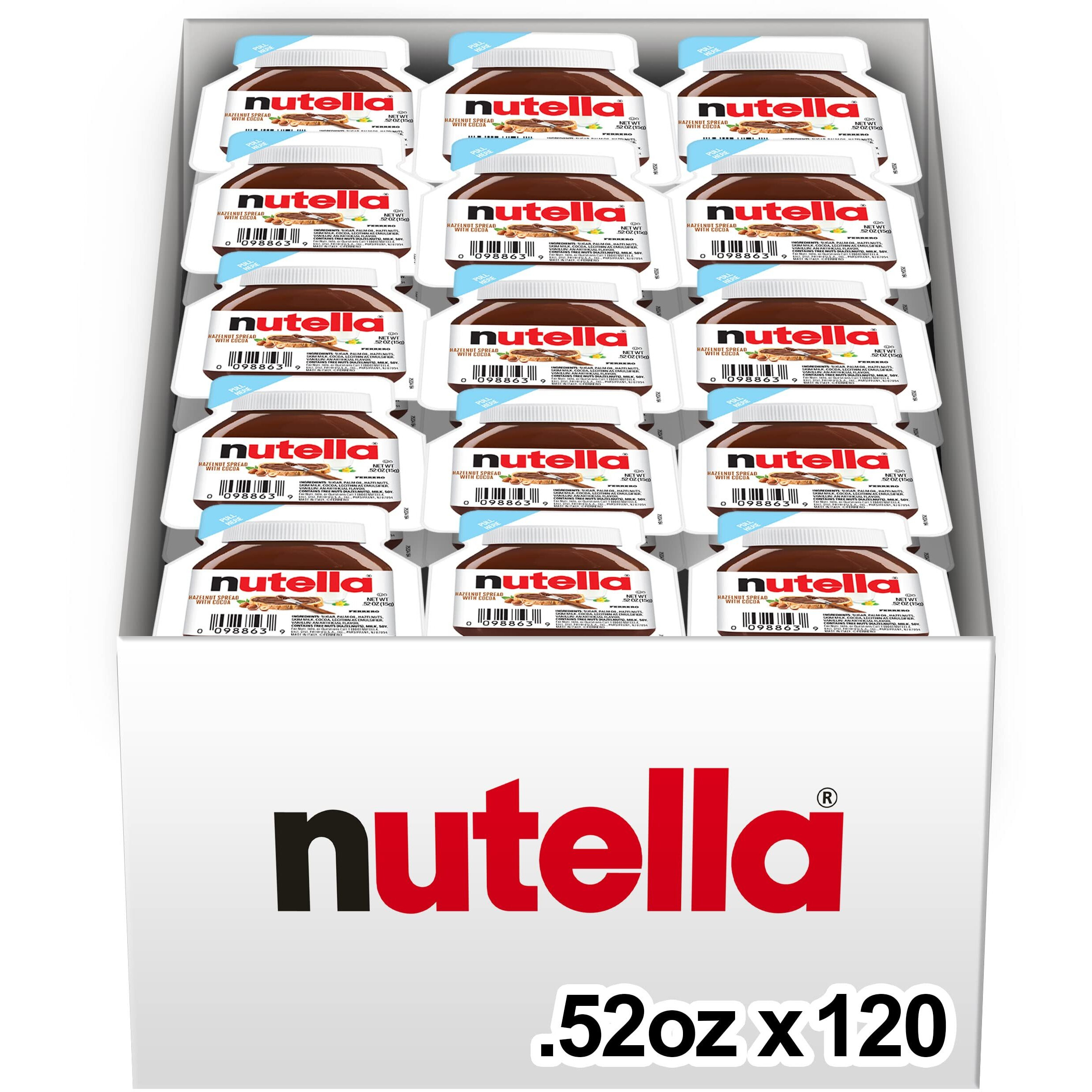 Nutella Hazelnut Spread With Cocoa For Breakfast, Bulk 120 Pack, 0.52 Oz Mini Cup