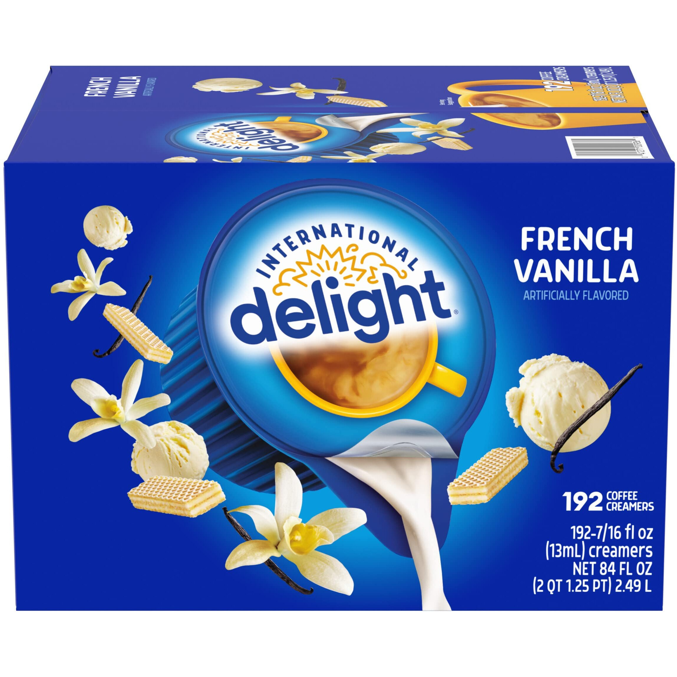 International Delight, French Vanilla, Single-Serve Coffee Creamers, 192 Count (Pack Of 1), Shelf Stable Non-Dairy Flavored Coffee Creamer, Great For Home Use, Offices, Parties Or Group Events