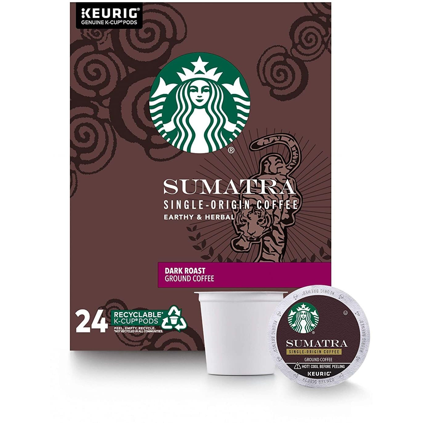Starbucks Sumatra Single Serve K-Cup Pods For Keurig Brewers, 24 Count