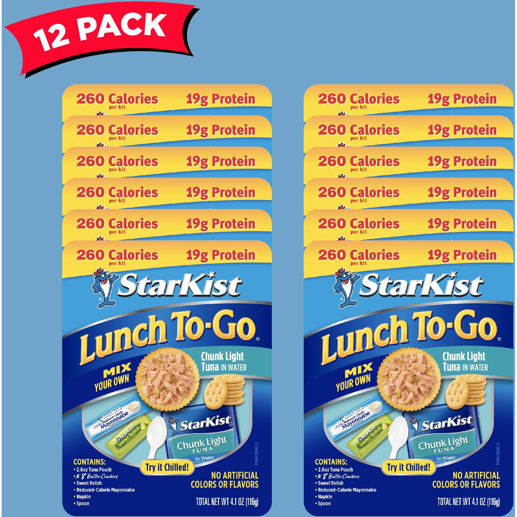 Starkist Lunch To-Go Chunk Light Mix Your Own Tuna Salad, 4.1 Ounce Kit, 12 Pack