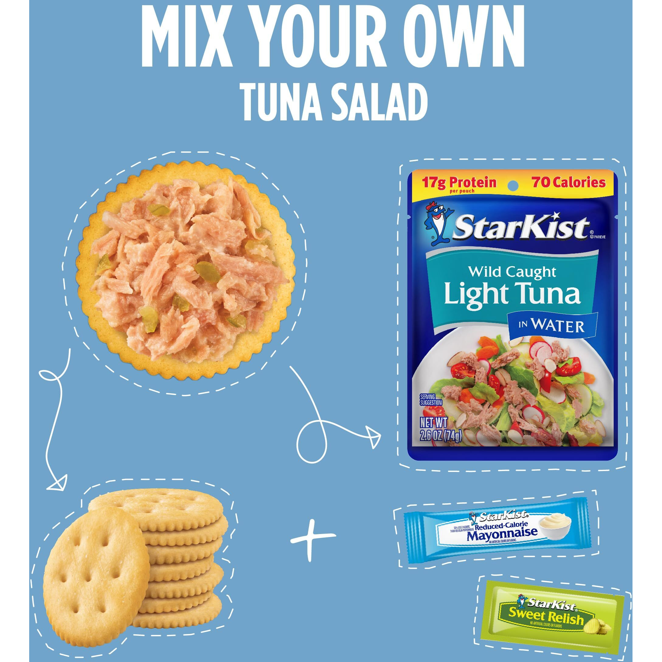 Starkist Lunch To-Go Chunk Light Mix Your Own Tuna Salad, 4.1 Ounce Kit, 12 Pack