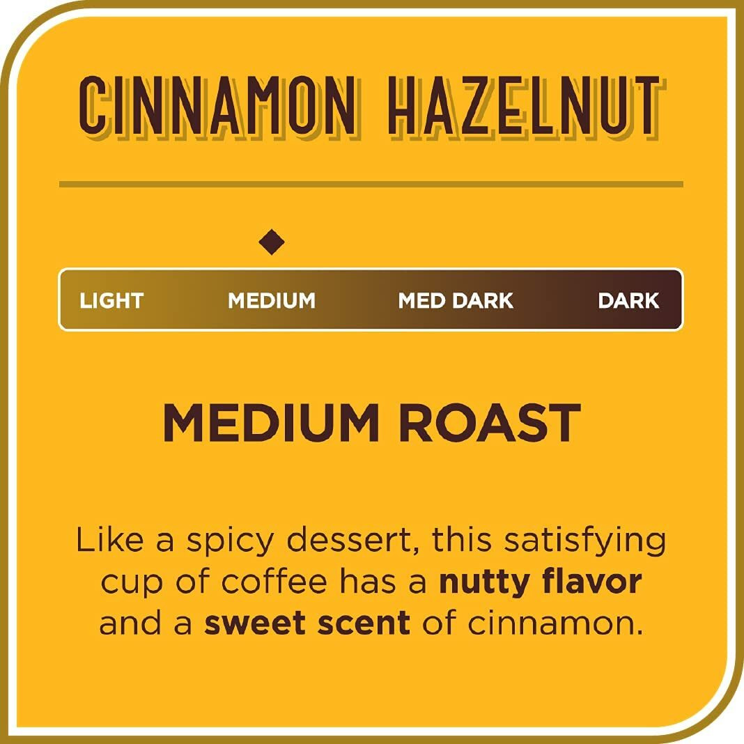 Don Francisco's Cinnamon Hazelnut Flavored Medium Roast Coffee Pods - 72 Count - Recyclable Single-Serve Coffee Pods, Compatible With Your K- Cup Keurig Coffee Maker