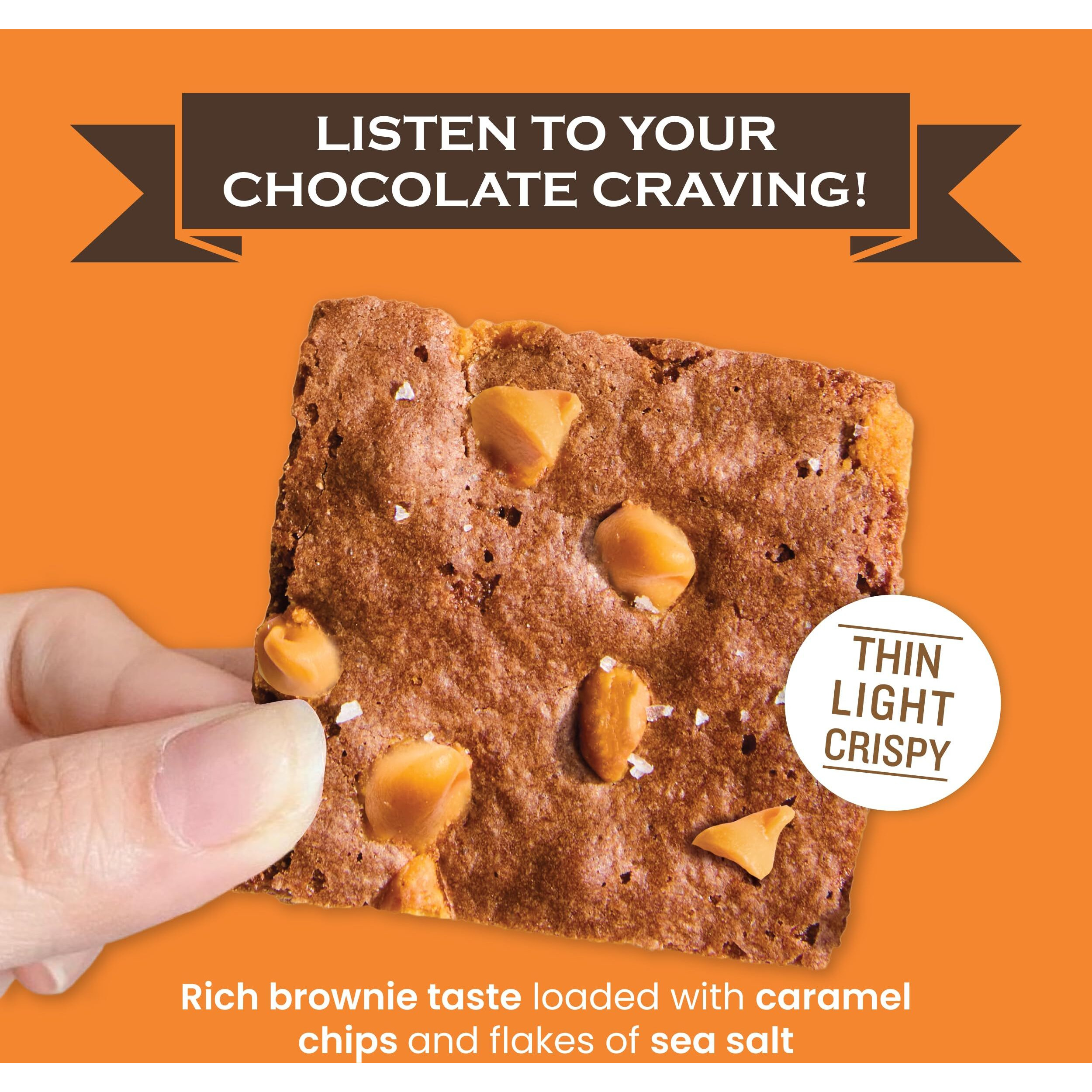 Sheila G's Brownie Brittle - Salted Caramel Thin And Crispy Sweet Snacks, Family Size (Pack Of 1, 14 Oz), Rich Gourmet Brownie Bites Dessert