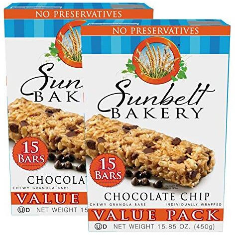 Sunbelt Bakery Chocolate Chip Chewy Granola Bars, Value Pack, 1.1 Oz, 30 Count (2 Boxes)