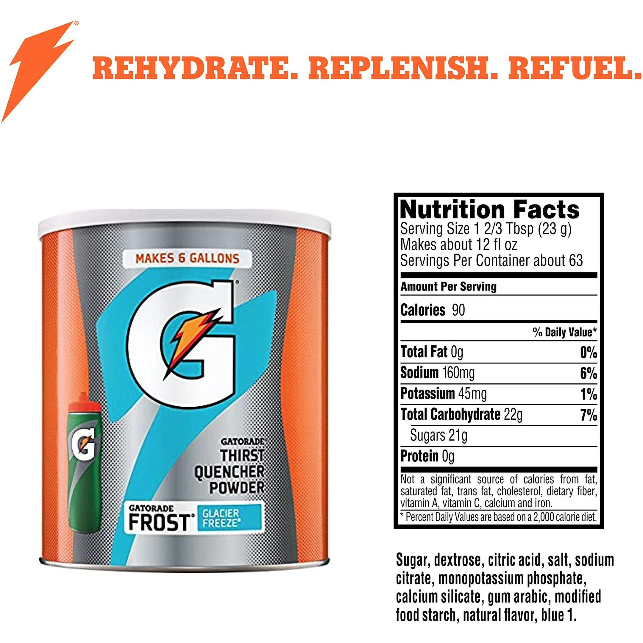 Gatorade Thirst Quencher Powder, Glacier Freeze, 51Oz Powder (Pack Of 3)
